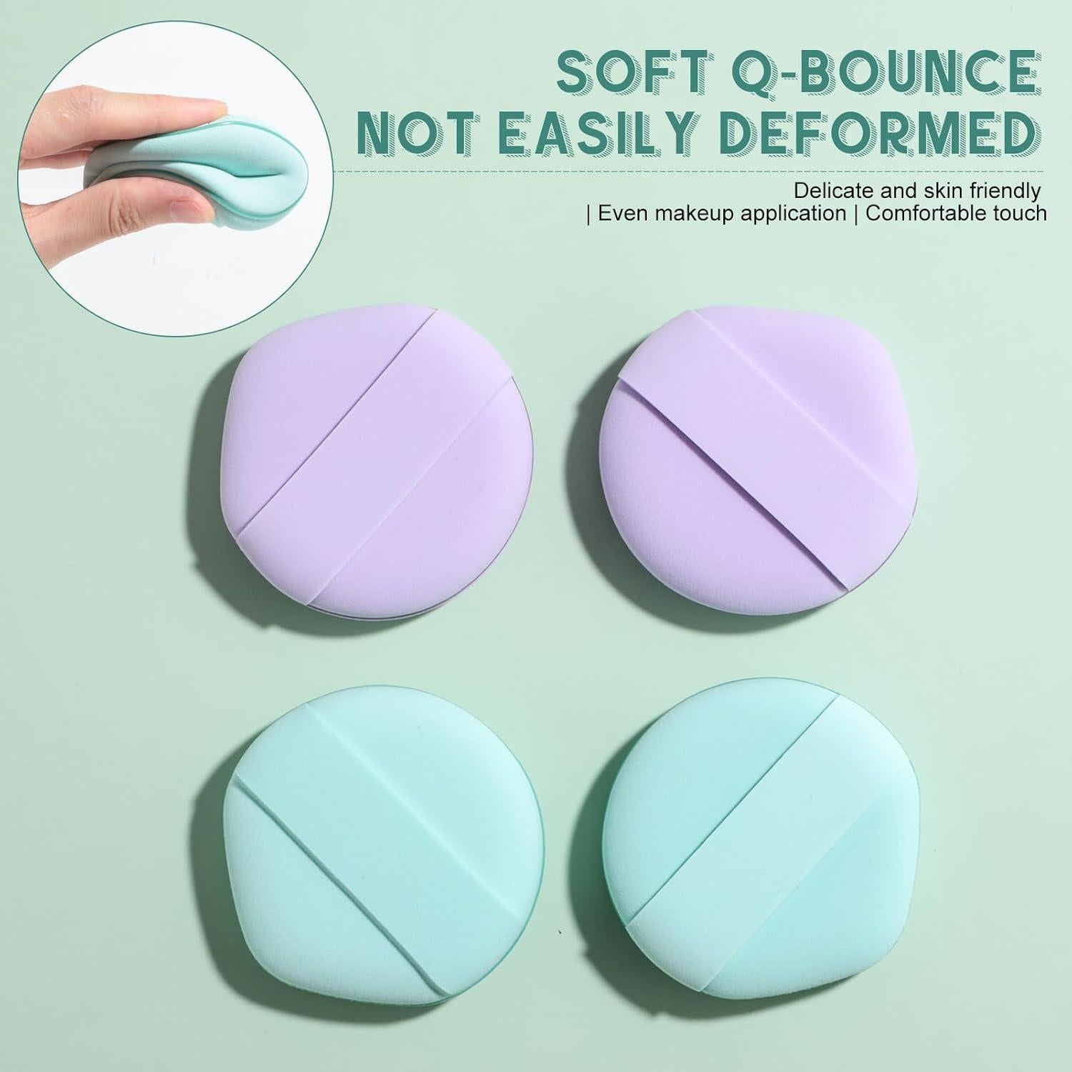 Esponjas de Maquillaje BS-MALL Paquete de 4 Multicolores