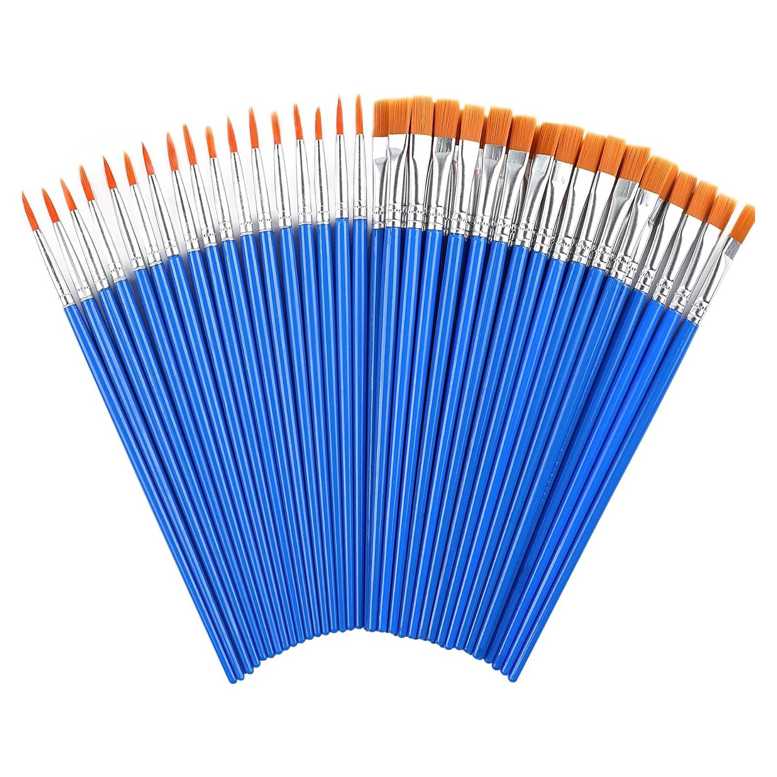 60 Pinceles de Pintura DECYOOL - 30 Planos y 30 Redondos