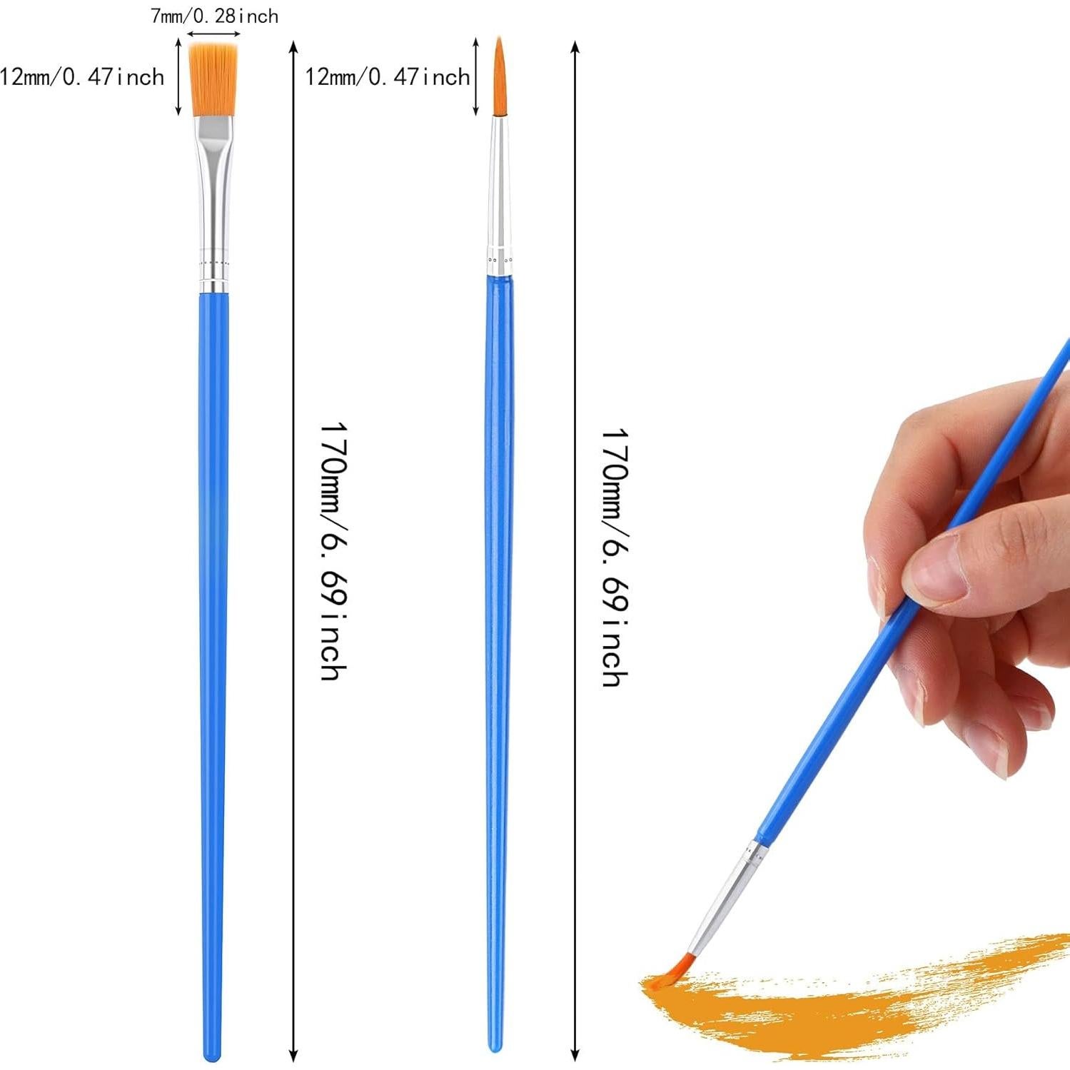 60 Pinceles de Pintura DECYOOL - 30 Planos y 30 Redondos