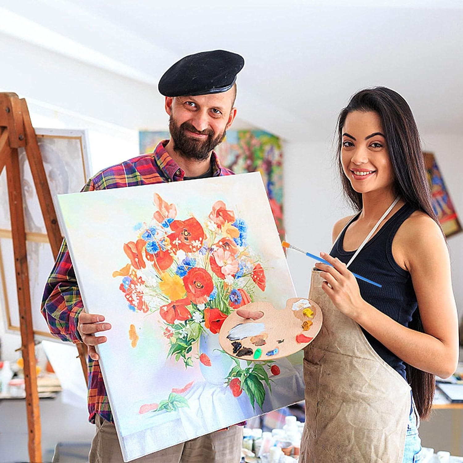 60 Pinceles de Pintura DECYOOL - 30 Planos y 30 Redondos