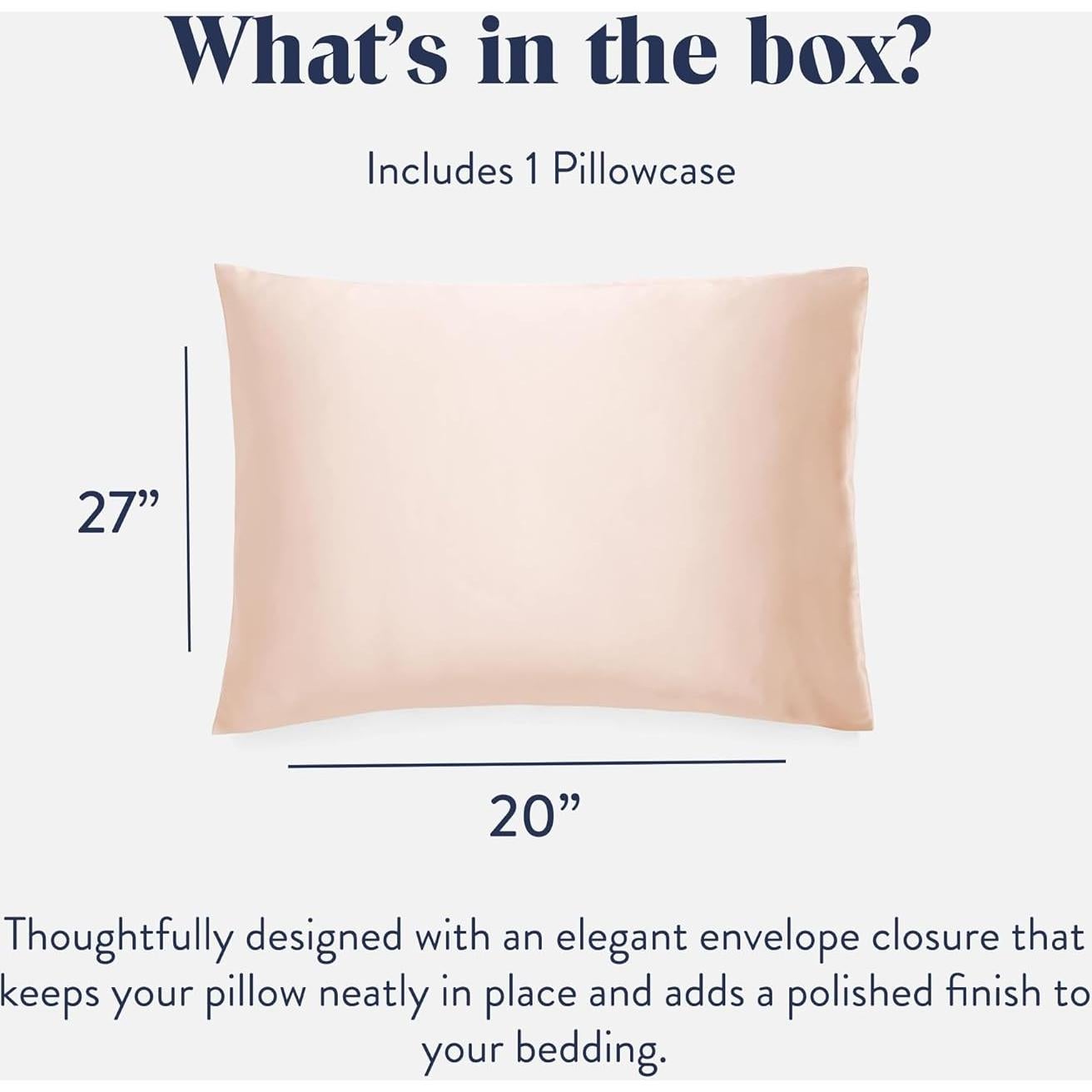 Funda de Almohada de Seda de Morera Brooklinen Rosa 68.5x50.8cm