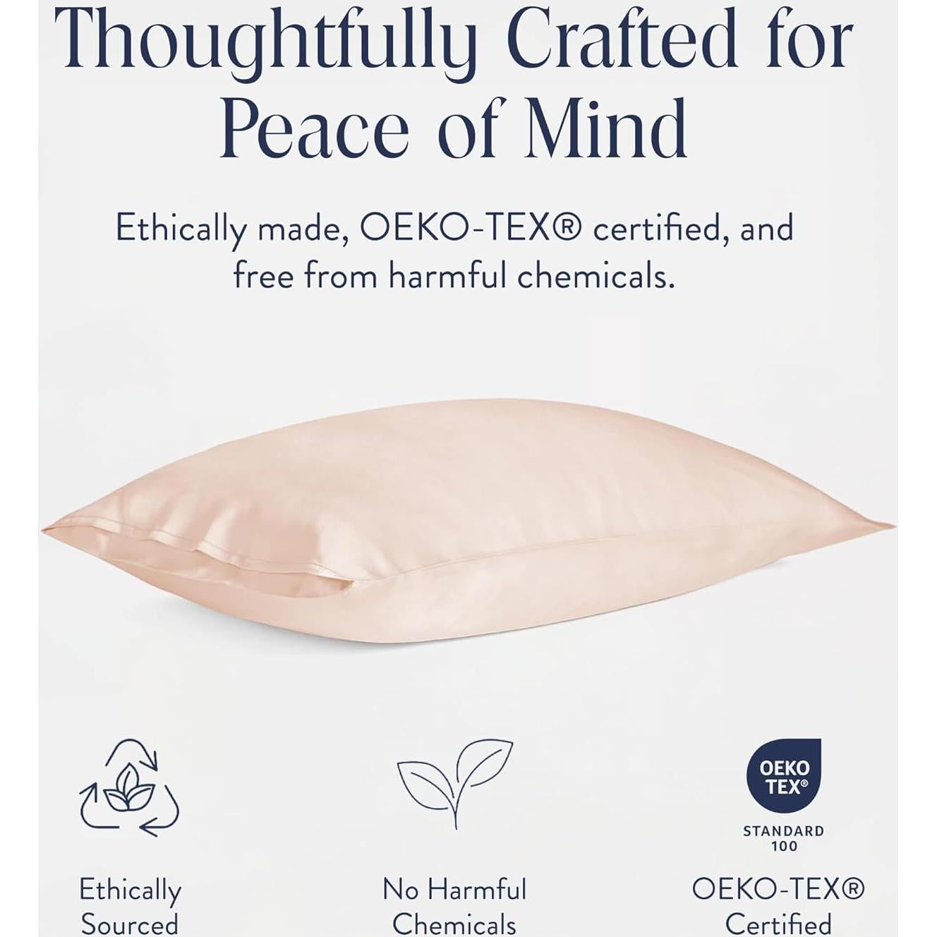 Funda de Almohada de Seda de Morera Brooklinen Rosa 68.5x50.8cm