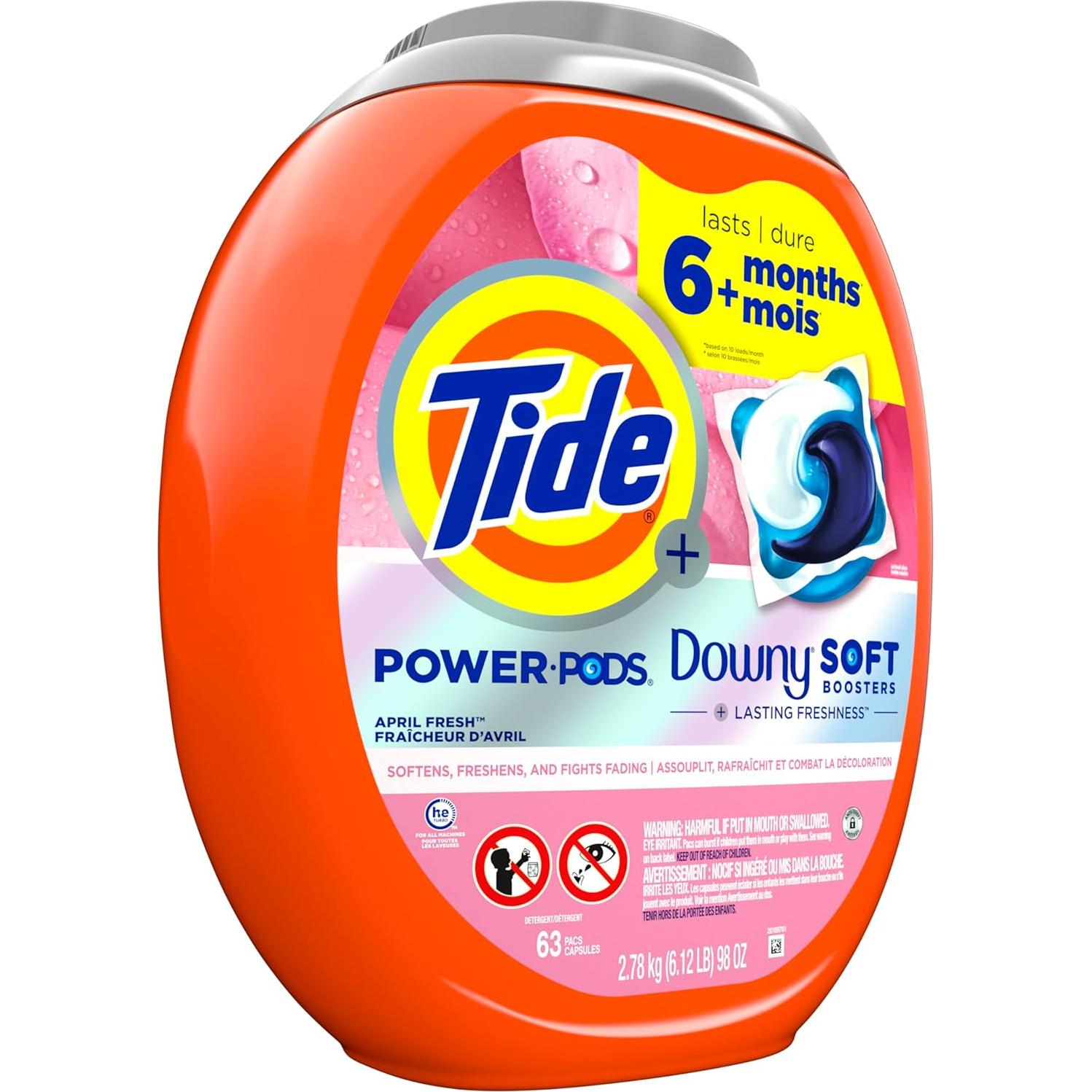 Tide Power PODs con Downy 63 Unidades - Limpieza y Suavidad