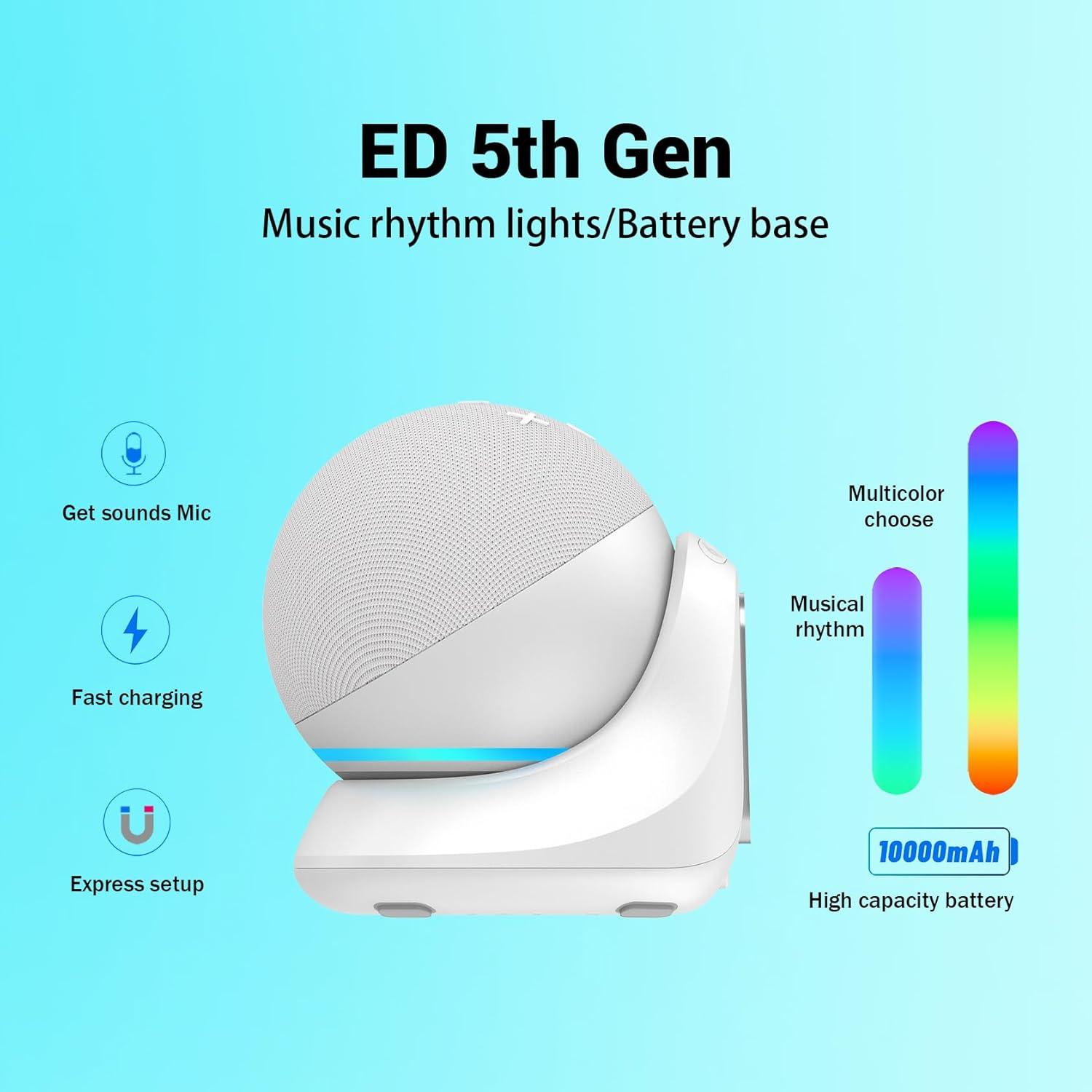 Base de batería Fanxoo ED5 10000mAh para Echo Dot 5ta gen
