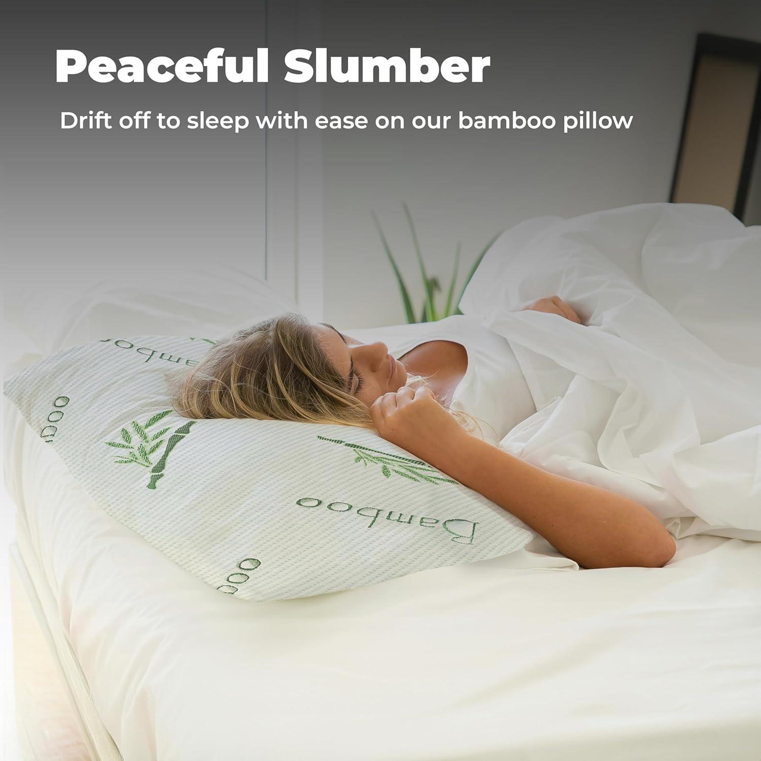 Almohadas de Espuma de Memoria OMEO Estándar 2 Pack Frescas