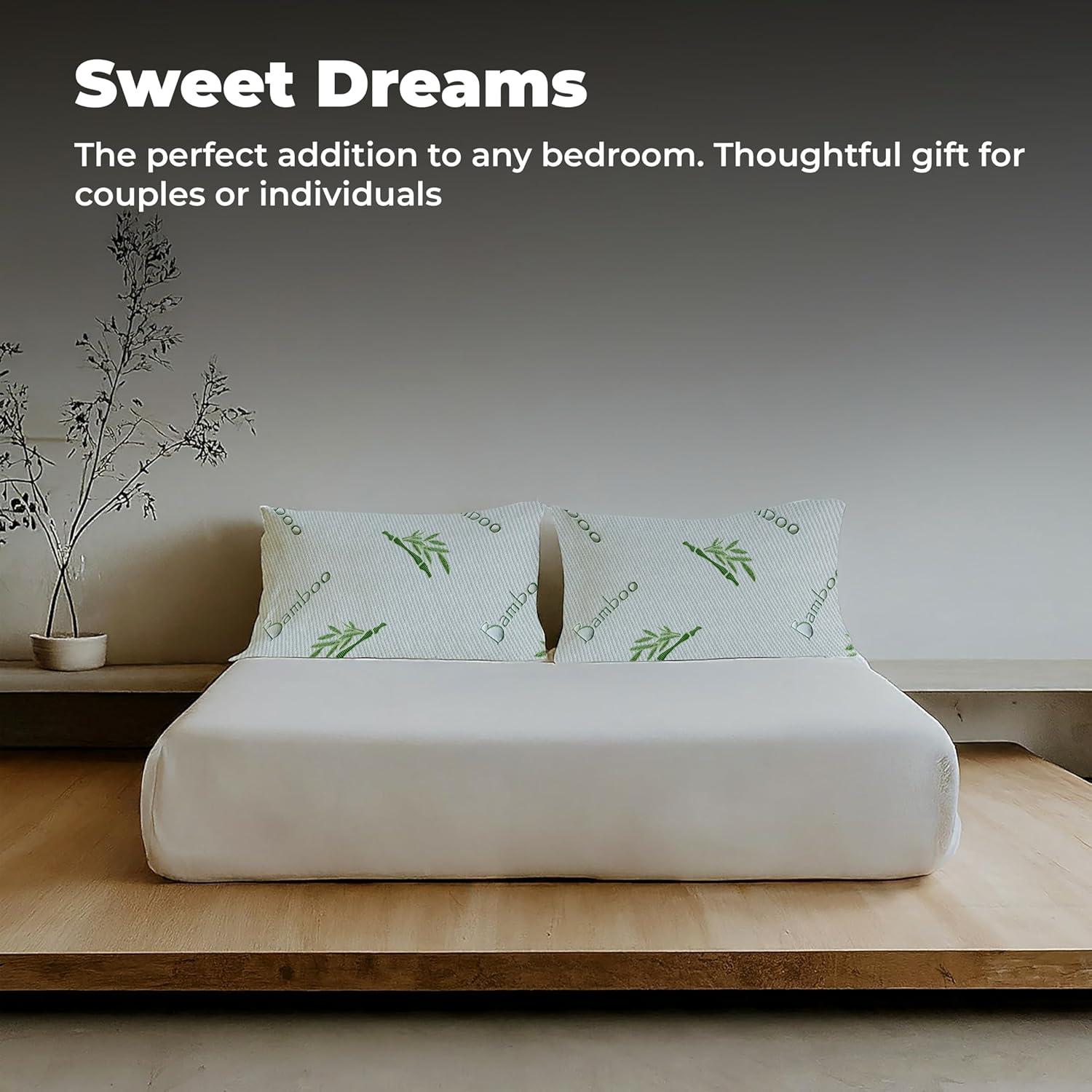 Almohadas de Espuma de Memoria OMEO Estándar 2 Pack Frescas