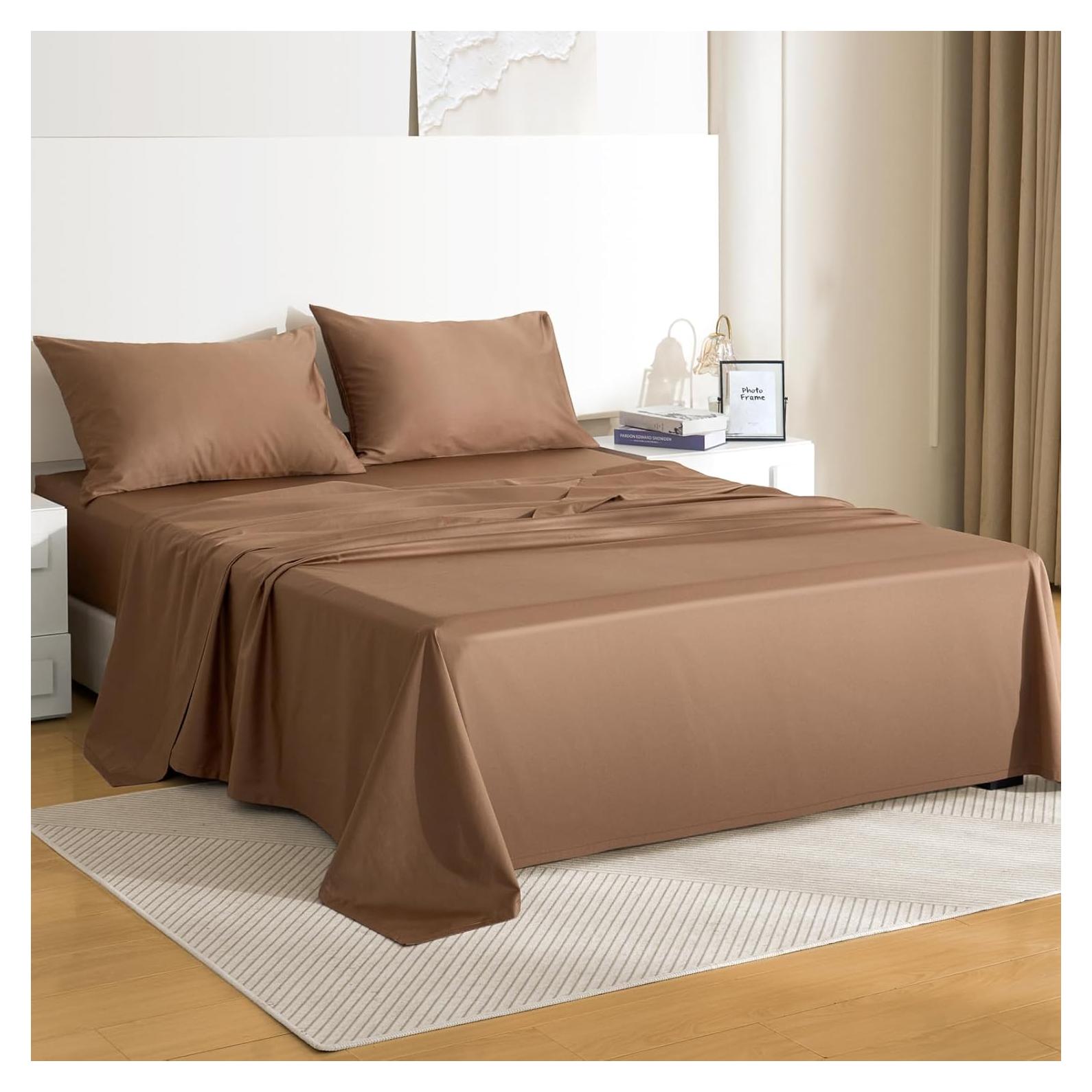 Juego de Sábanas Queen CieloCloud 100% Algodón 1000 Hilos 4PCS