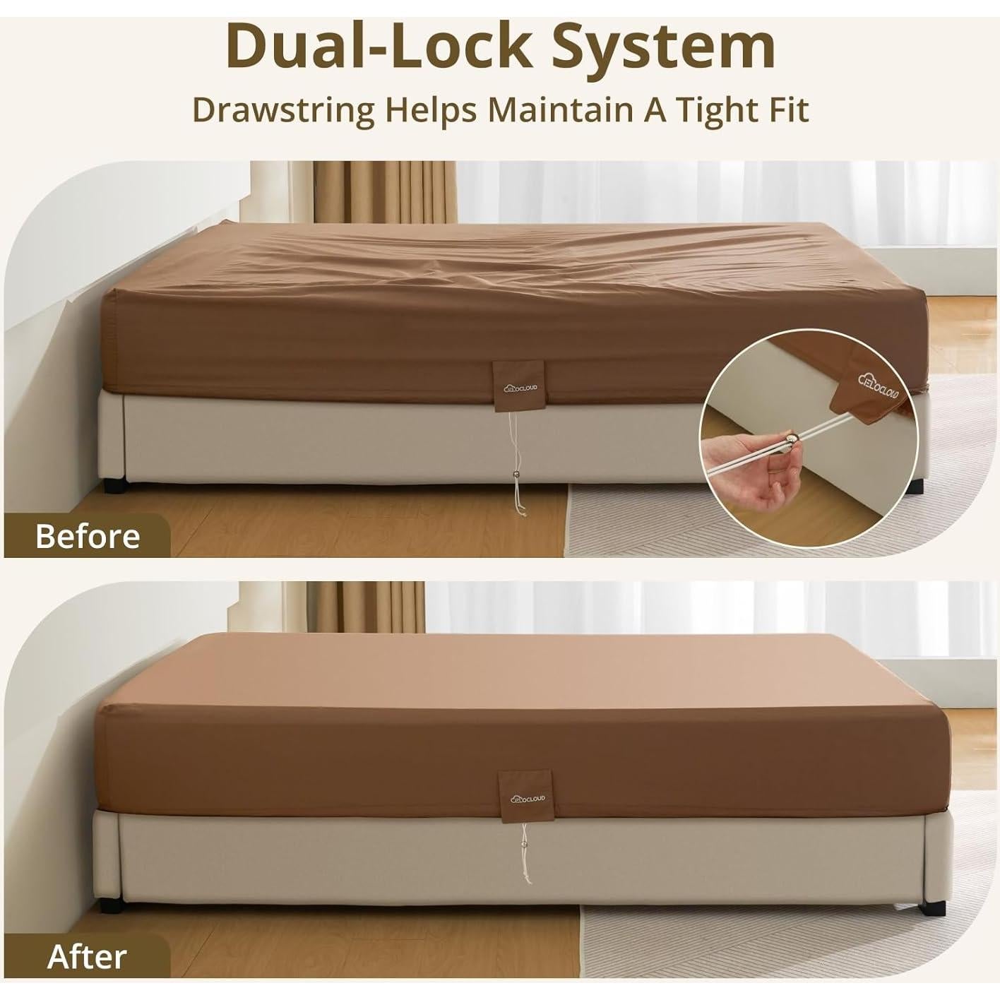 Juego de Sábanas Queen CieloCloud 100% Algodón 1000 Hilos 4PCS