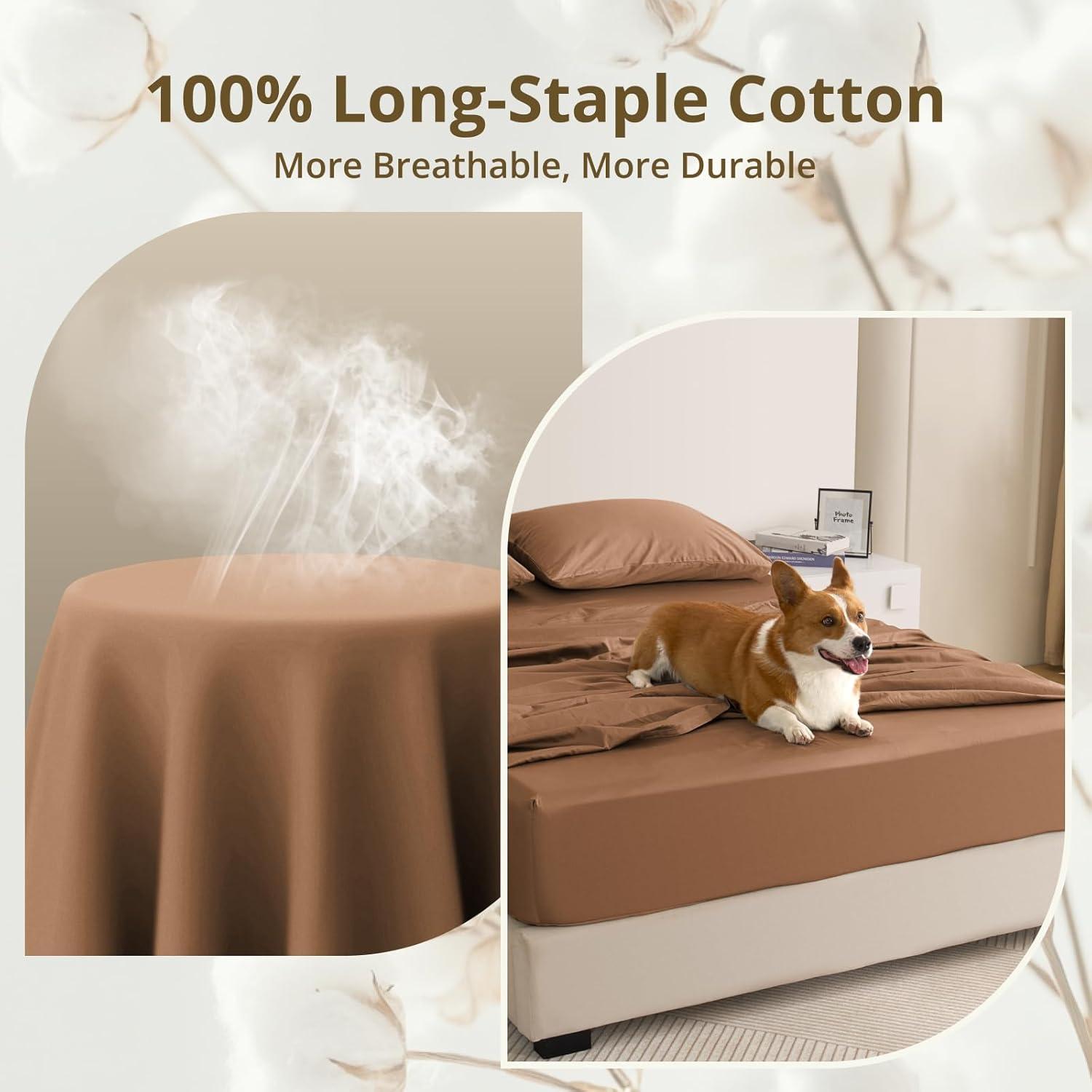 Juego de Sábanas Queen CieloCloud 100% Algodón 1000 Hilos 4PCS