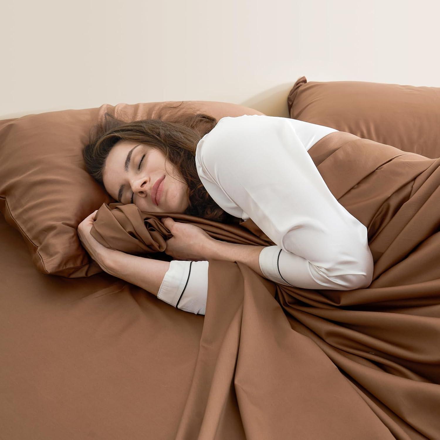 Juego de Sábanas Queen CieloCloud 100% Algodón 1000 Hilos 4PCS