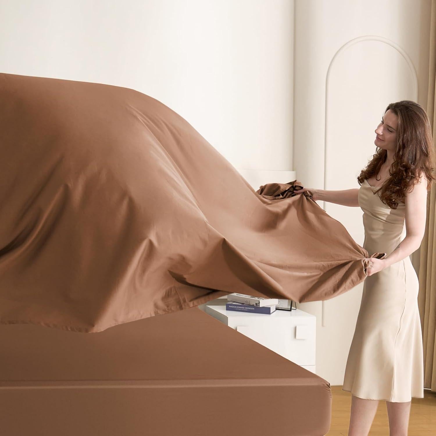 Juego de Sábanas Queen CieloCloud 100% Algodón 1000 Hilos 4PCS