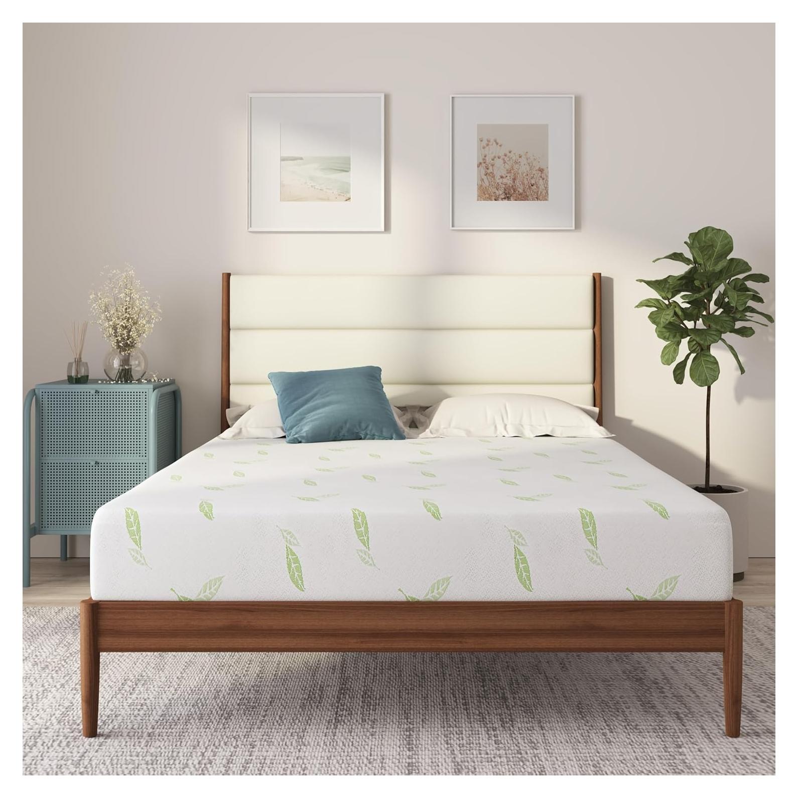 Colchón Twin NapQueen Espuma Viscoelástica 15 cm Té Verde