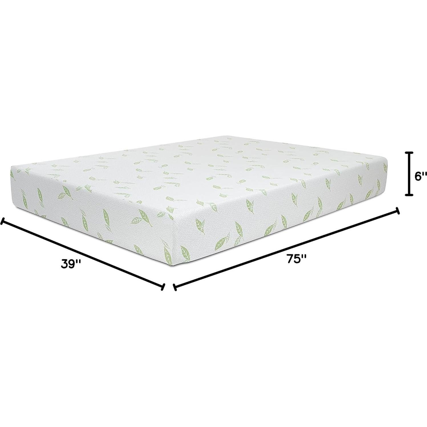 Colchón Twin NapQueen Espuma Viscoelástica 15 cm Té Verde