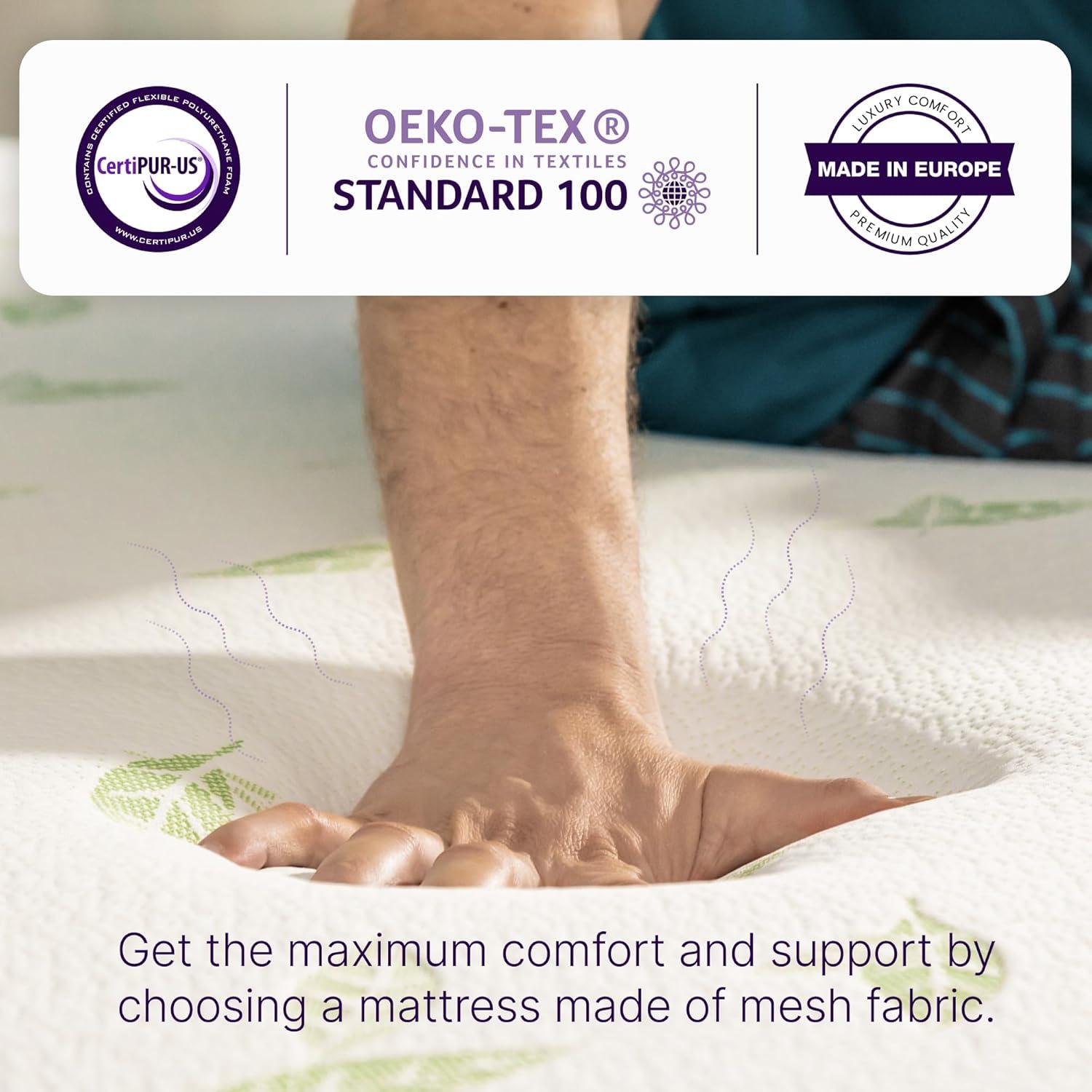 Colchón Twin NapQueen Espuma Viscoelástica 15 cm Té Verde