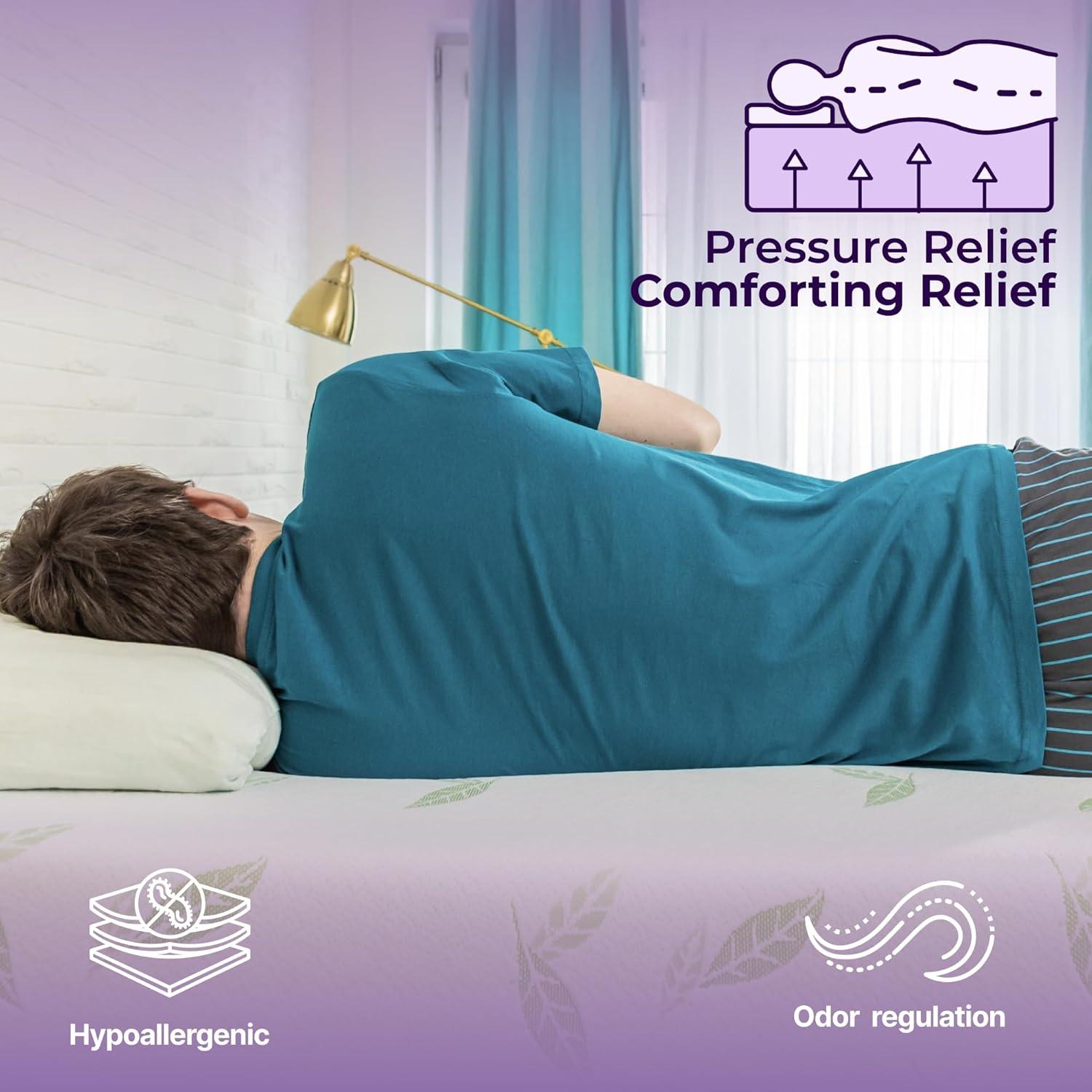 Colchón Twin NapQueen Espuma Viscoelástica 15 cm Té Verde