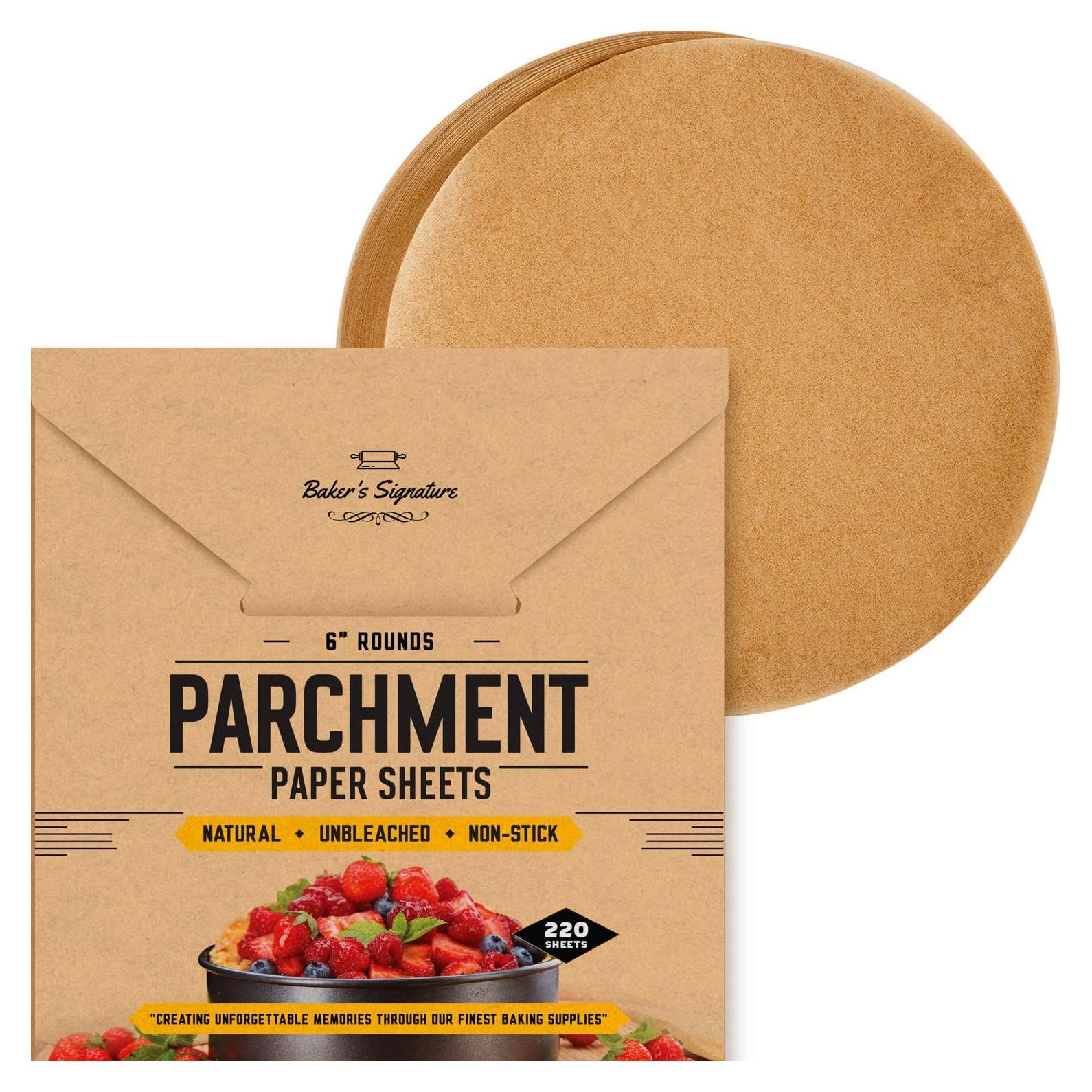 Hojas de Papel Pergamino Precortadas Baker's Signature 220 Unidades 15 cm