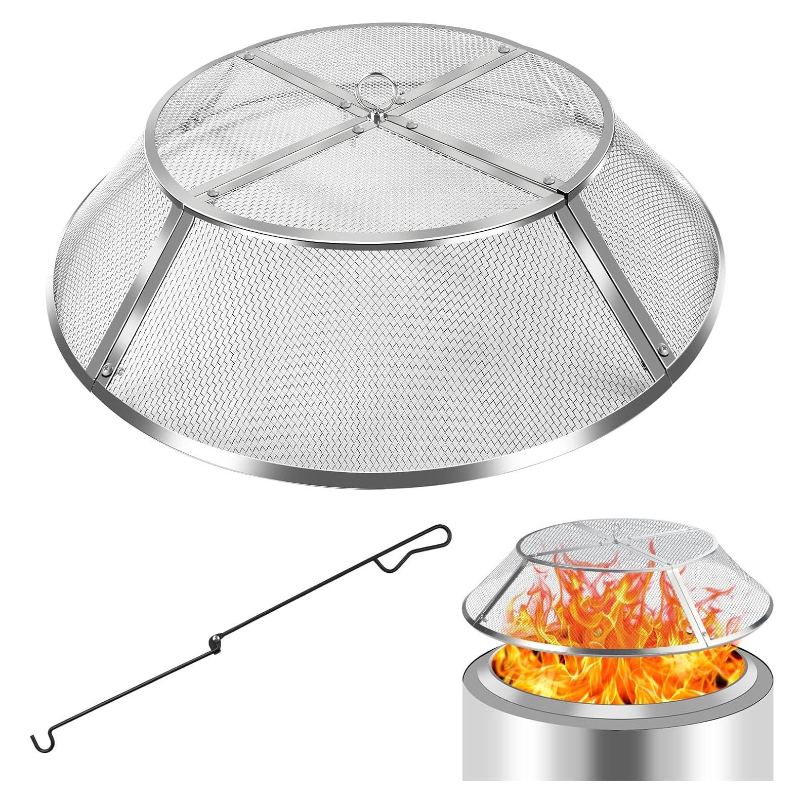 Pantalla de Chispas 15" PWSOMJ Acero Inoxidable para Fogata