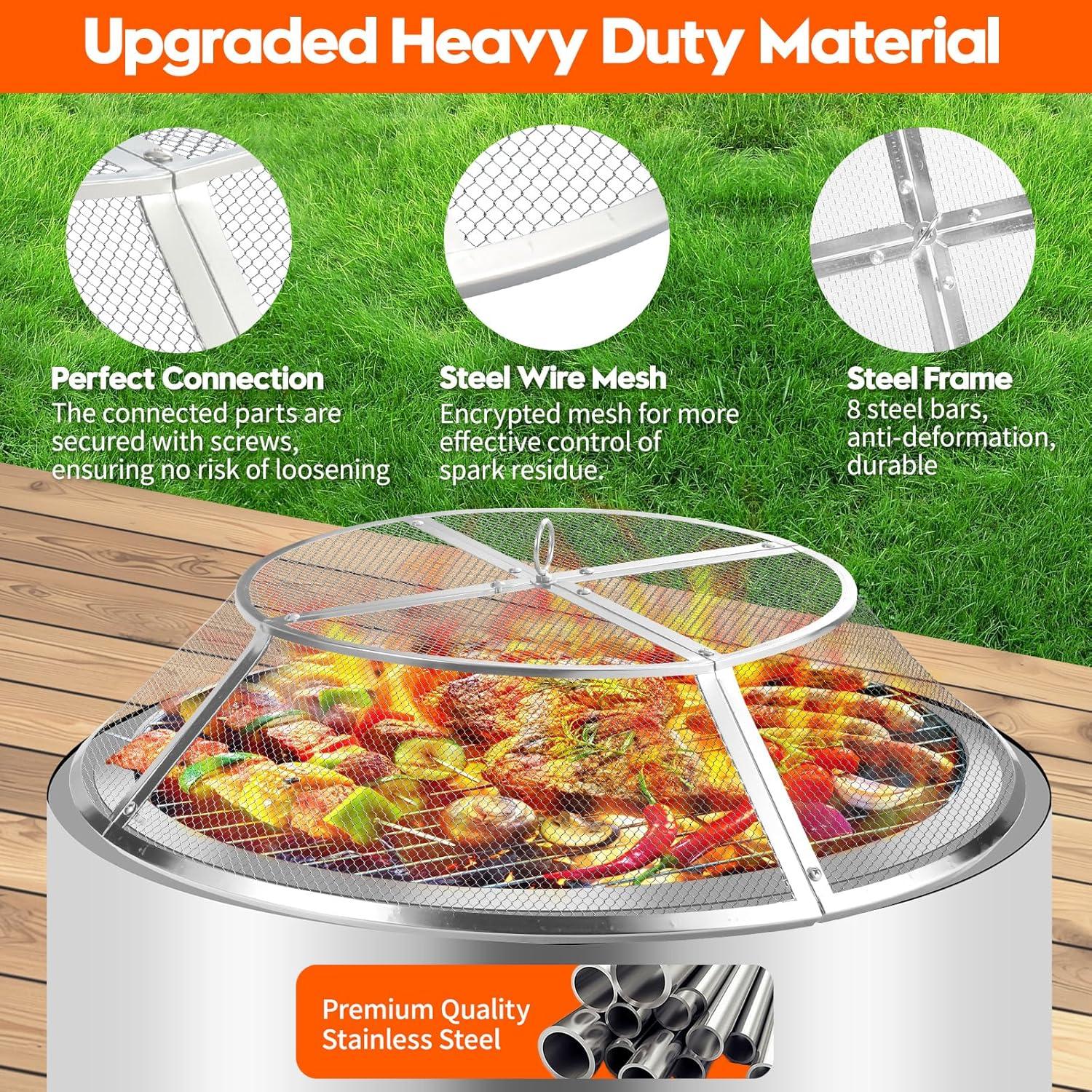 Pantalla de Chispas 15" PWSOMJ Acero Inoxidable para Fogata