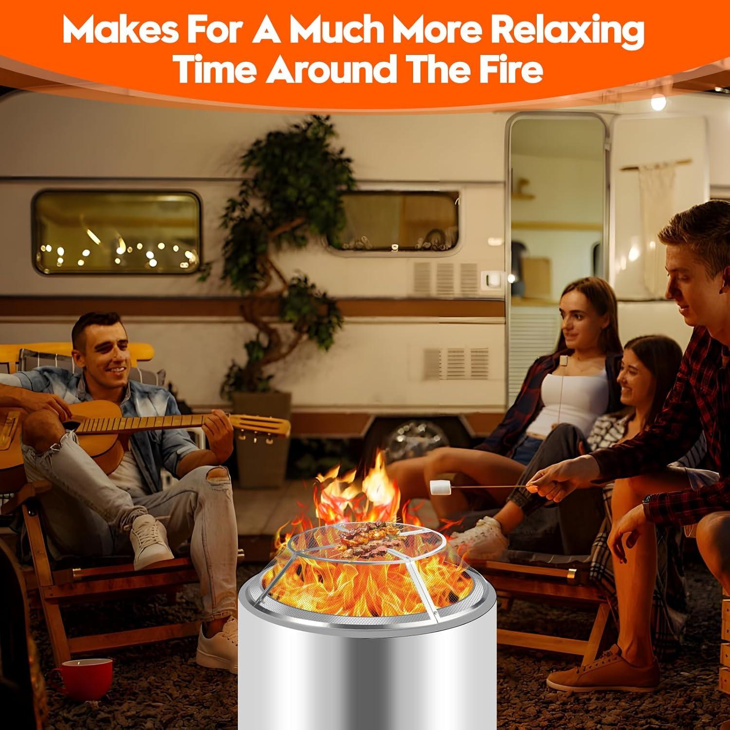 Pantalla de Chispas 15" PWSOMJ Acero Inoxidable para Fogata