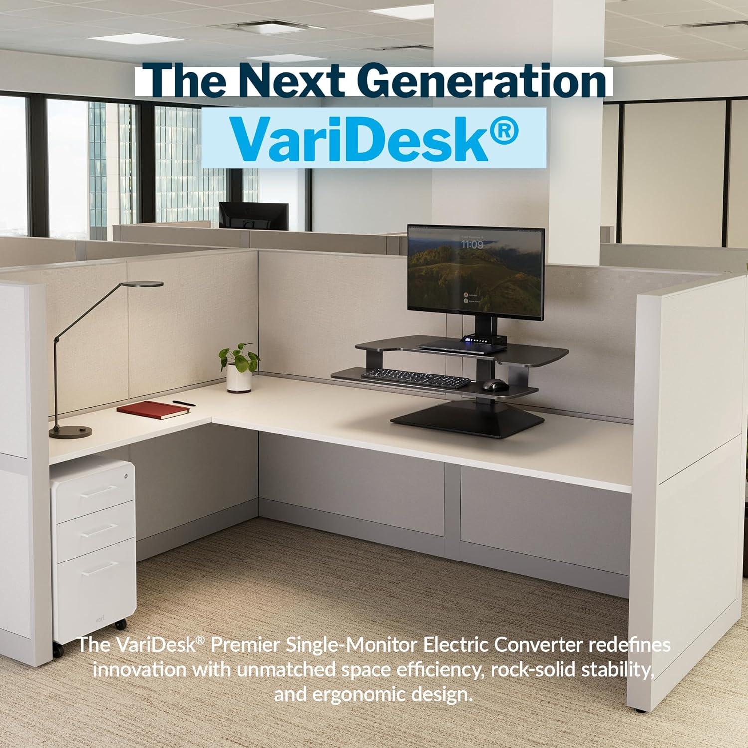 Elevador de Escritorio Eléctrico VARI Premier Negro 81.3 cm