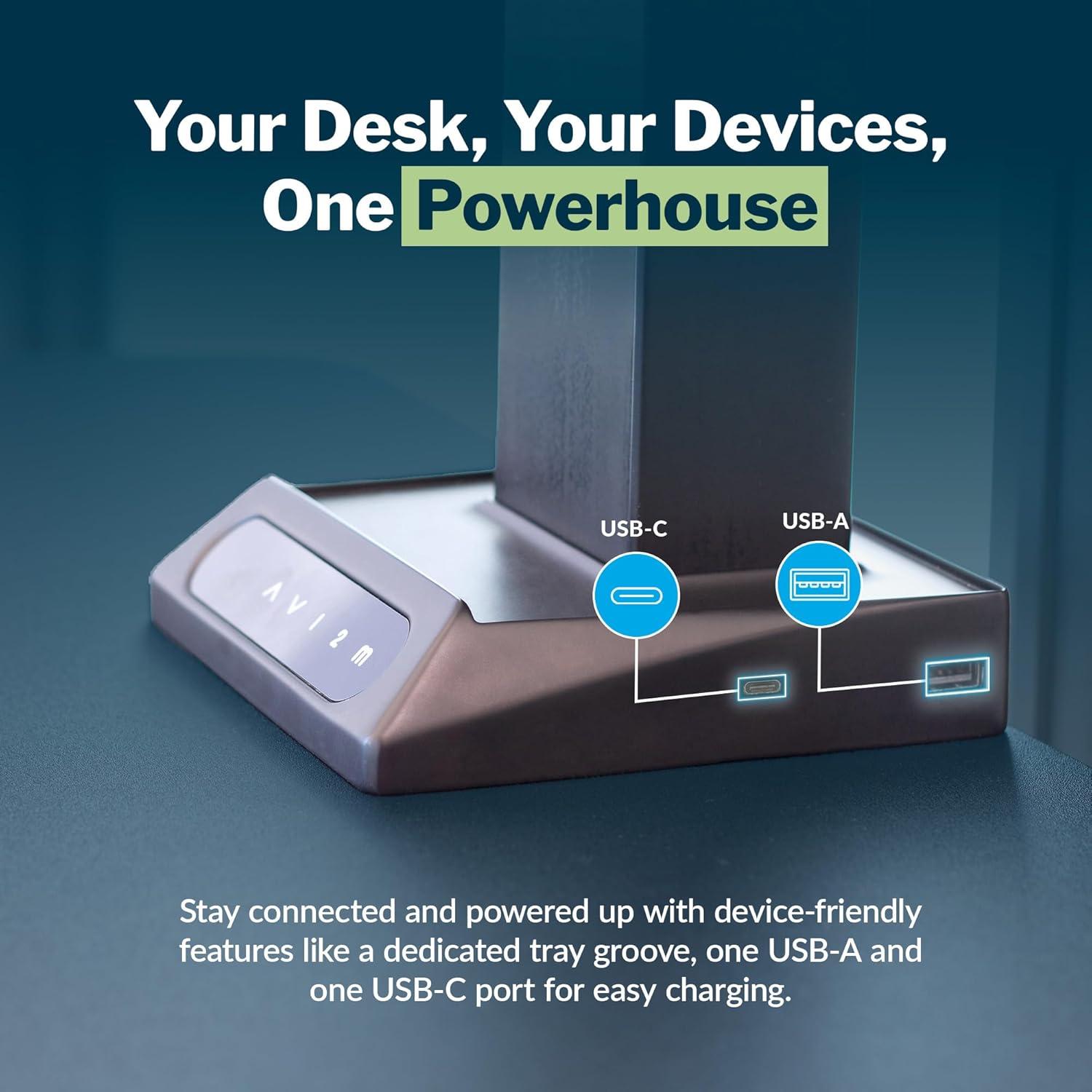 Elevador de Escritorio Eléctrico VARI Premier Negro 81.3 cm