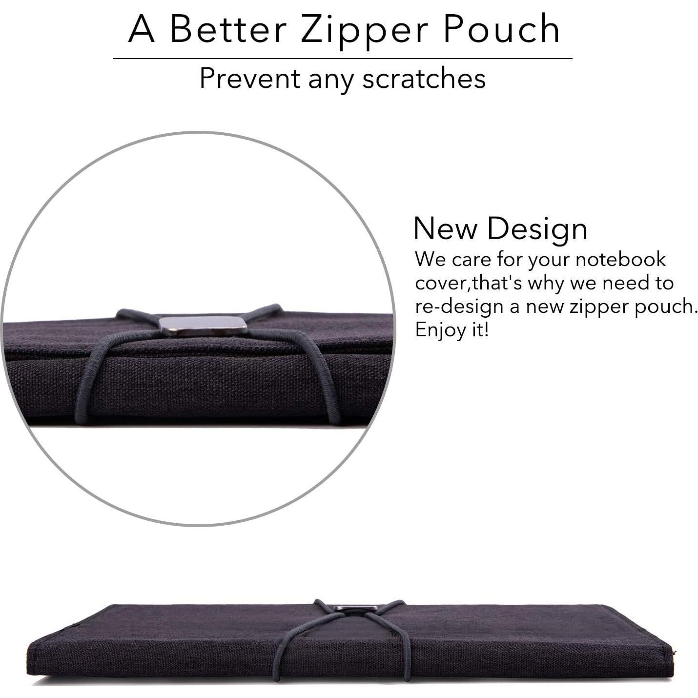 Funda Folio KGMCARE A5 Negra con Multi Bolsillos y Bucle