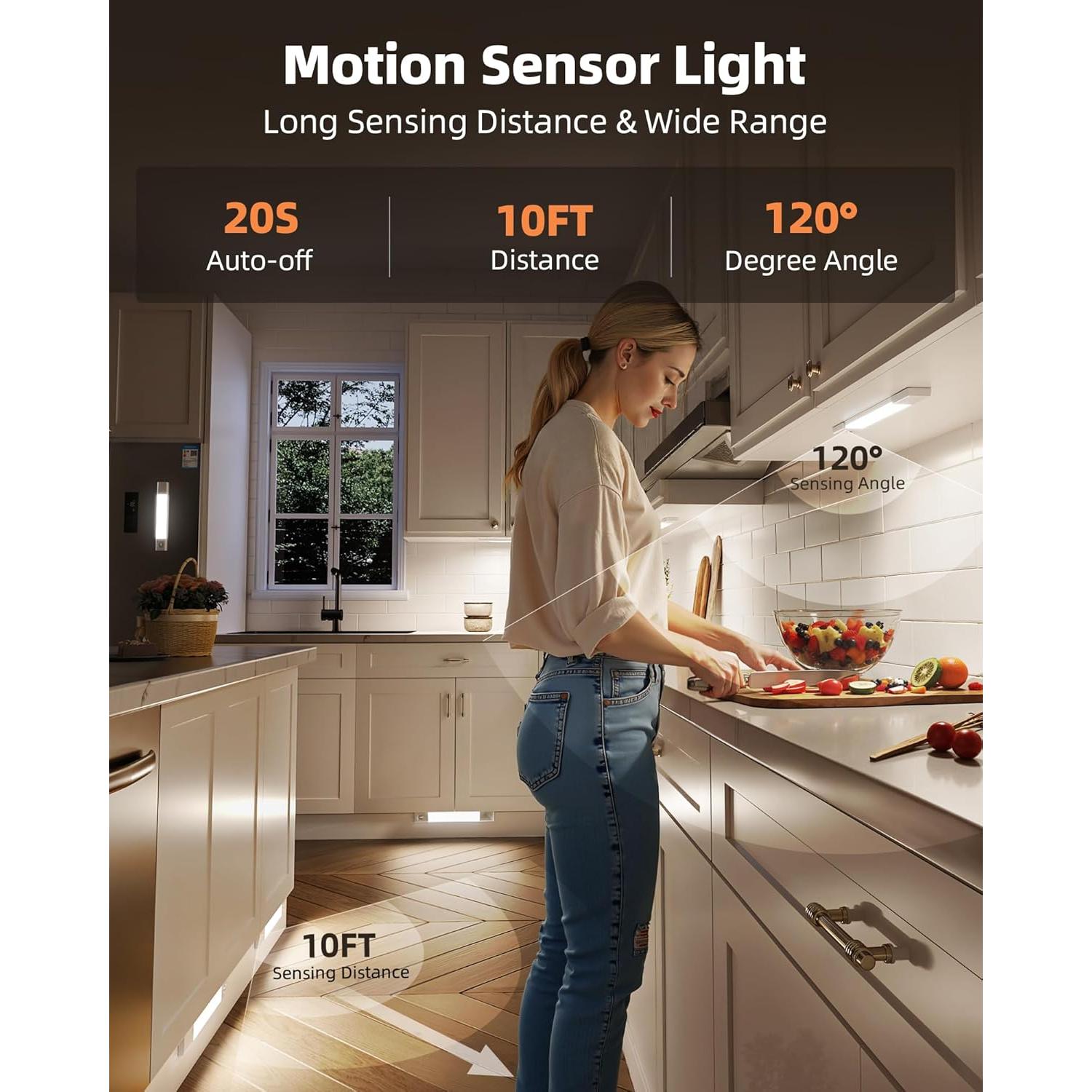 EZVALO 3 Luces LED Bajo Gabinete Inalámbricas Recargables