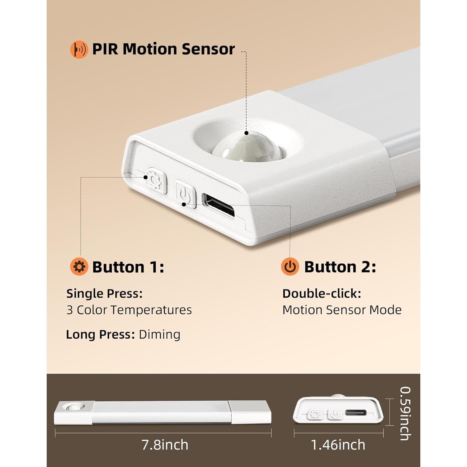 EZVALO 3 Luces LED Bajo Gabinete Inalámbricas Recargables