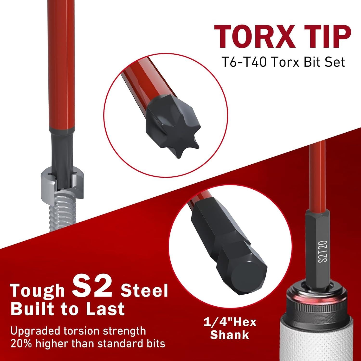 Juego de Puntas Torx 13 Piezas XOOL 150mm Acero S2 Magnético