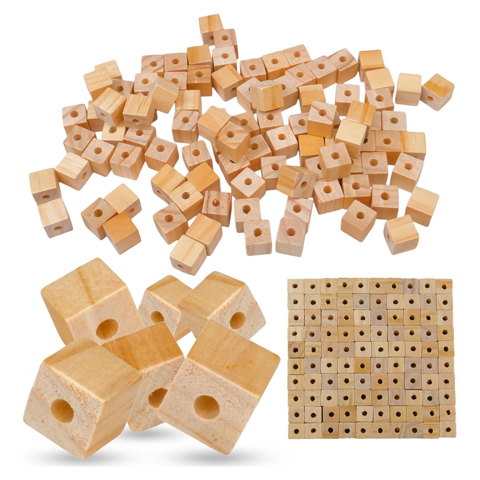 Cubos de Madera sin Terminar STEM Inventions - 100 Piezas 1.27 cm