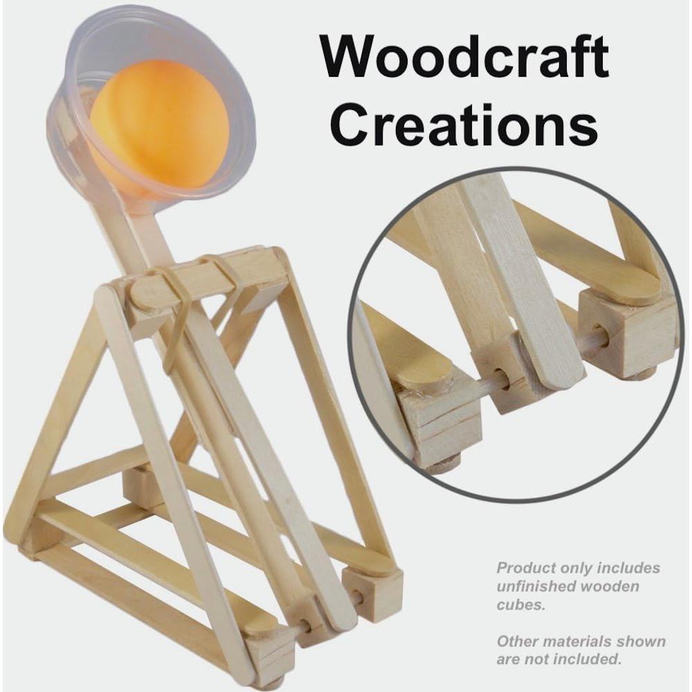 Cubos de Madera sin Terminar STEM Inventions - 100 Piezas 1.27 cm