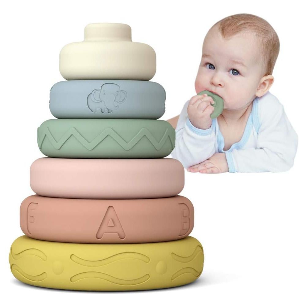 Juguetes Apilables Mini Tudou 6 Piezas para Bebés 6 Meses
