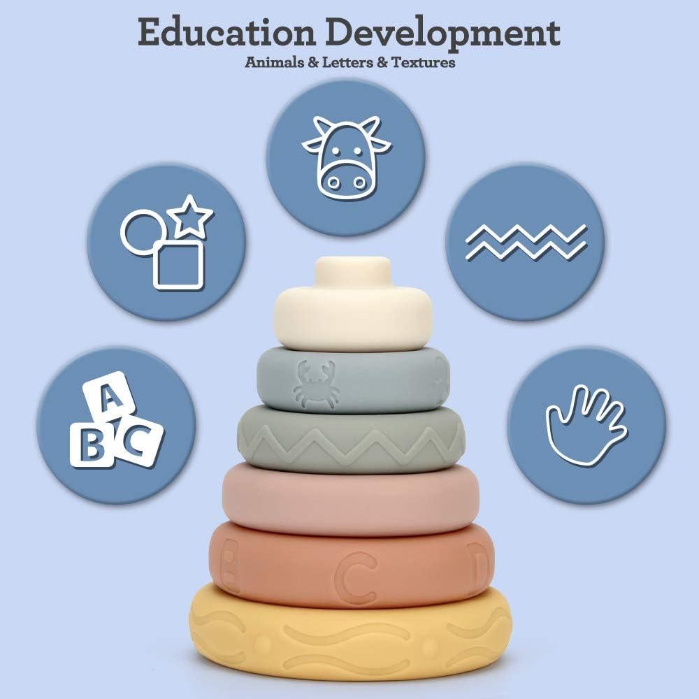 Juguetes Apilables Mini Tudou 6 Piezas para Bebés 6 Meses