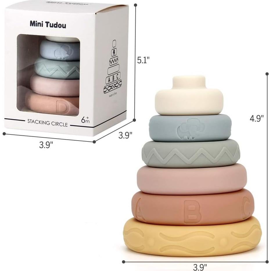 Juguetes Apilables Mini Tudou 6 Piezas para Bebés 6 Meses