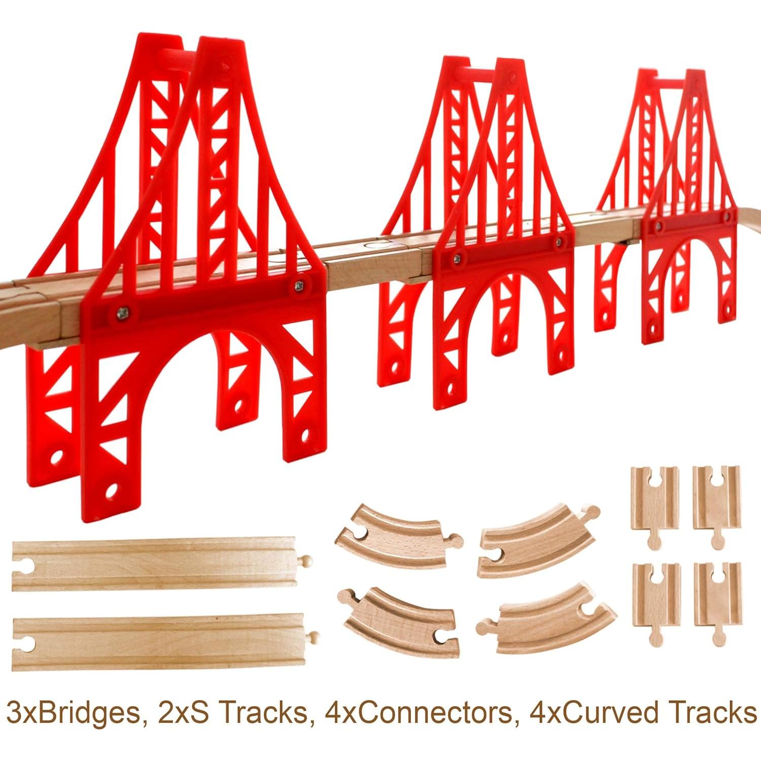 Puentes de tren de madera S.Z.S - 3 puentes colgantes y pistas