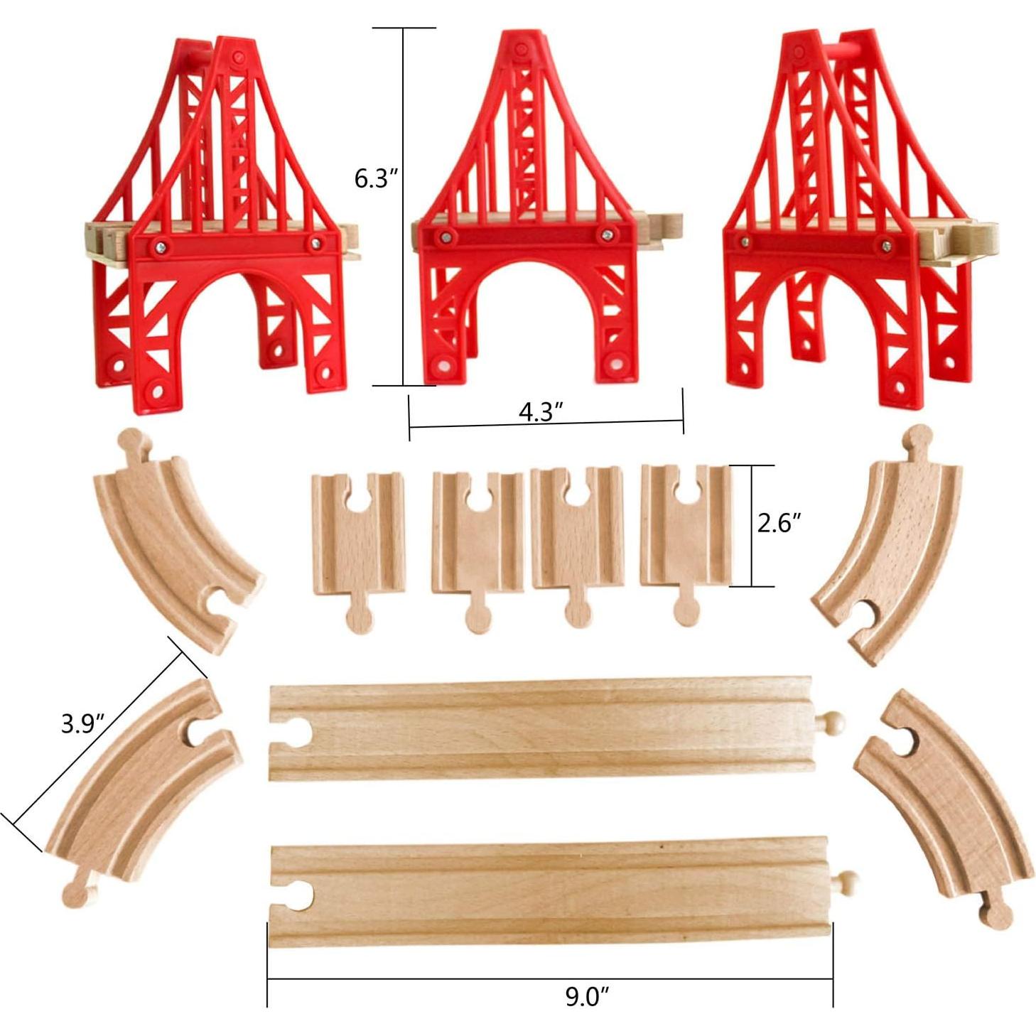 Puentes de tren de madera S.Z.S - 3 puentes colgantes y pistas