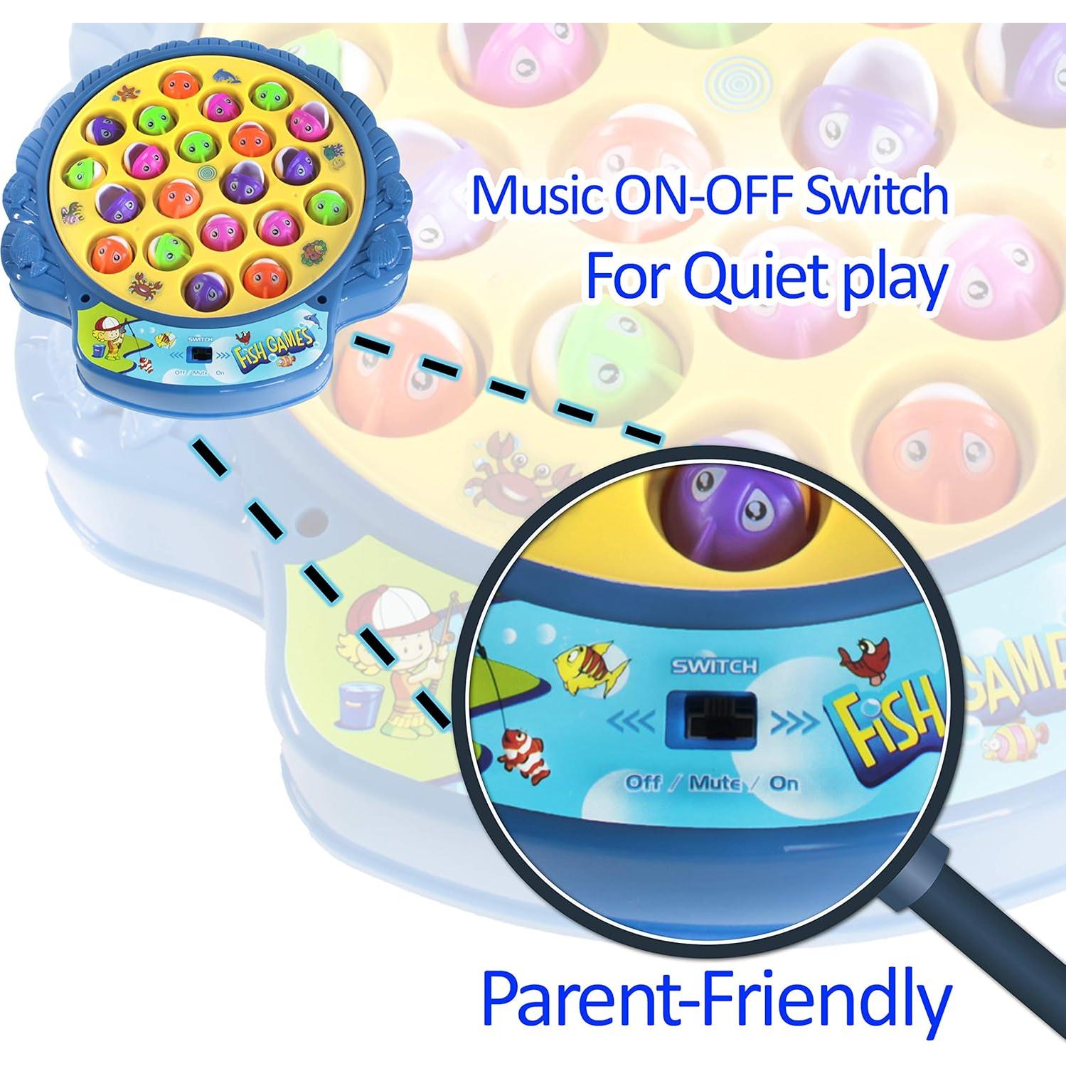 Juego de Pesca Haktoys Rotatorio para Niños - 21 Peces y 4 Cañas