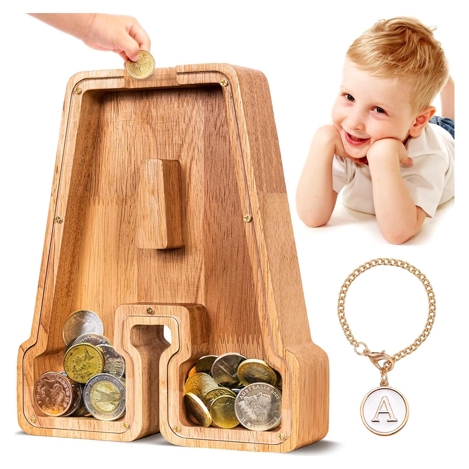 Hucha de Madera Personalizada Letra A SummiDate 22.86 cm