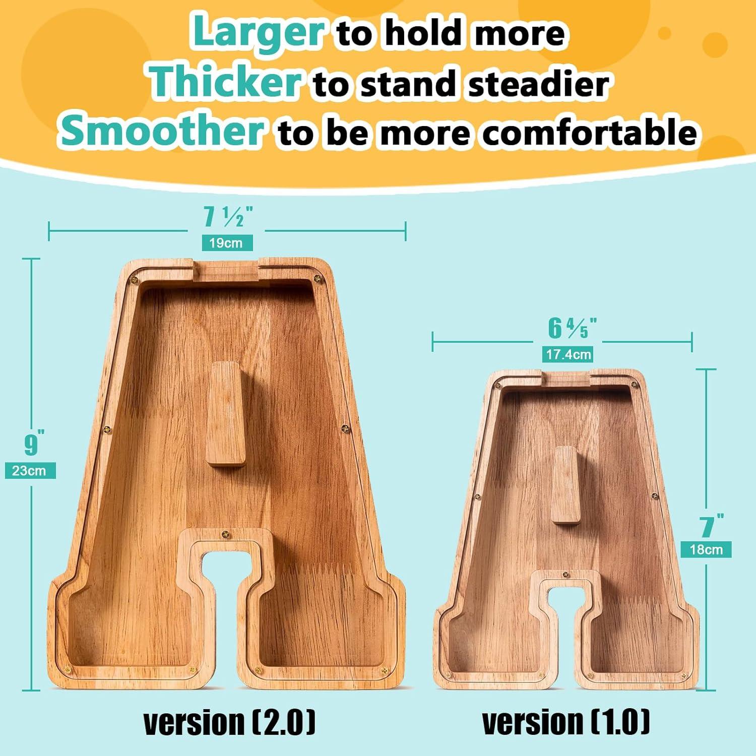 Hucha de Madera Personalizada Letra A SummiDate 22.86 cm