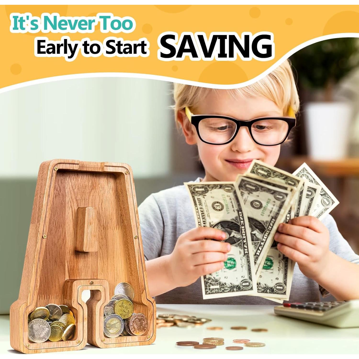 Hucha de Madera Personalizada Letra A SummiDate 22.86 cm