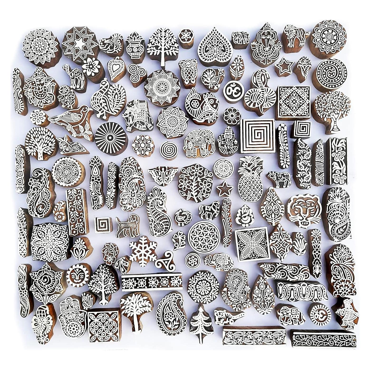 Sellos de impresión de madera Royal Kraft - Juego de 10 piezas