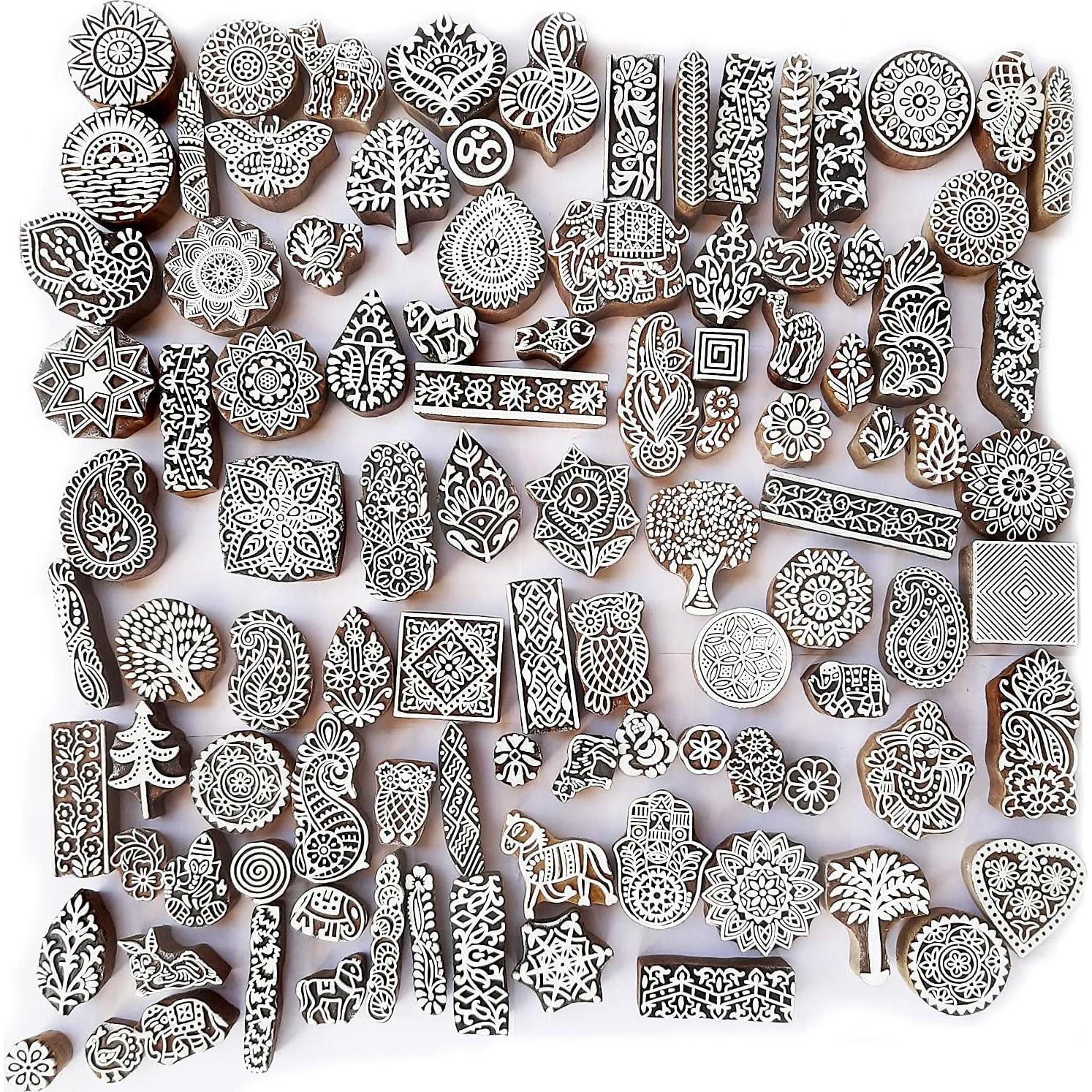 Sellos de impresión de madera Royal Kraft - Juego de 10 piezas