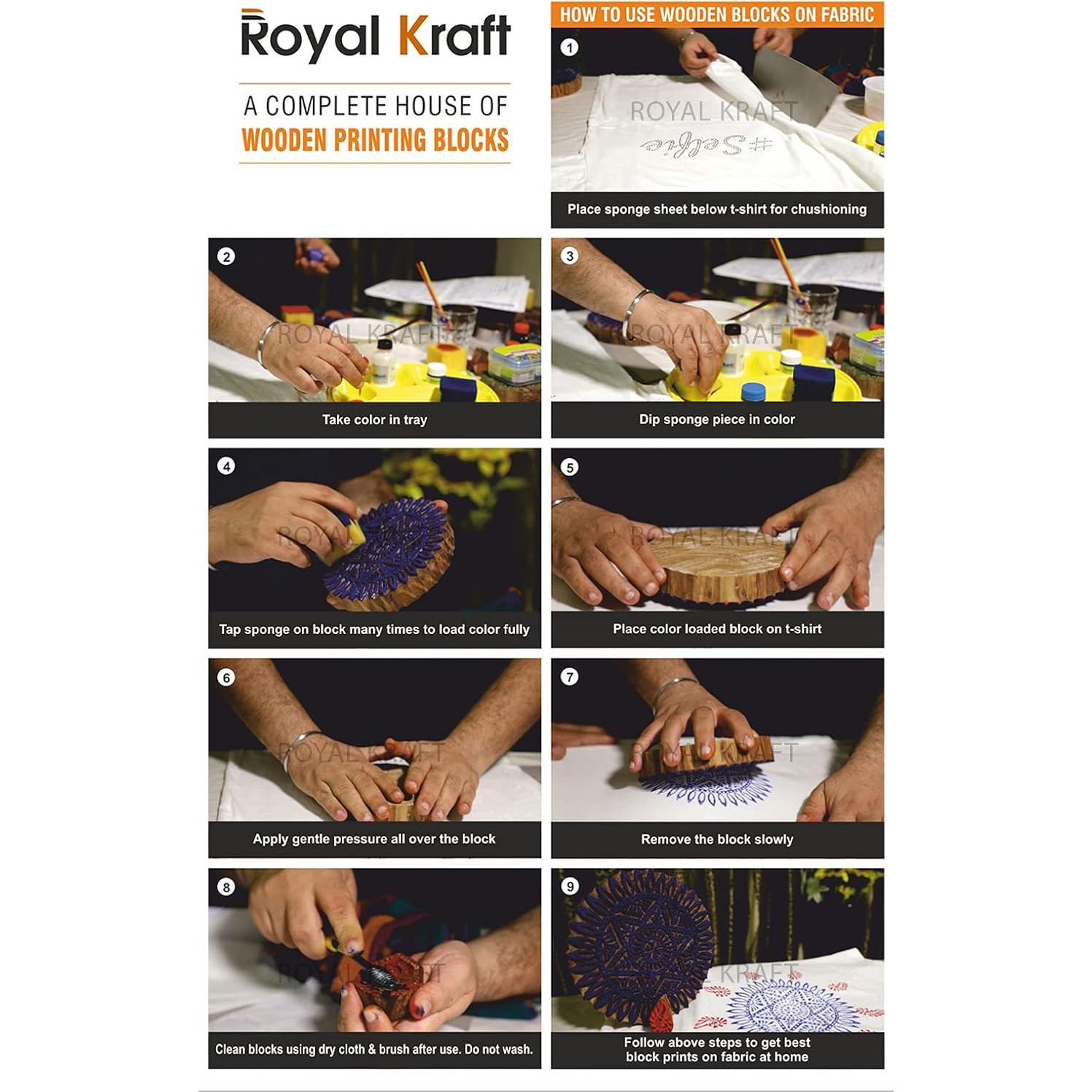 Sellos de impresión de madera Royal Kraft - Juego de 10 piezas