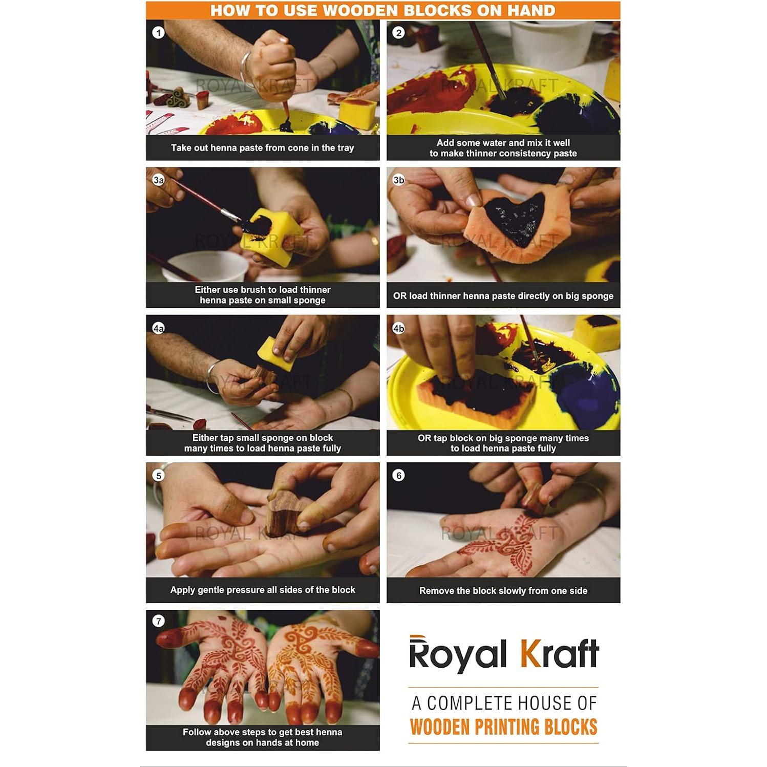 Sellos de impresión de madera Royal Kraft - Juego de 10 piezas