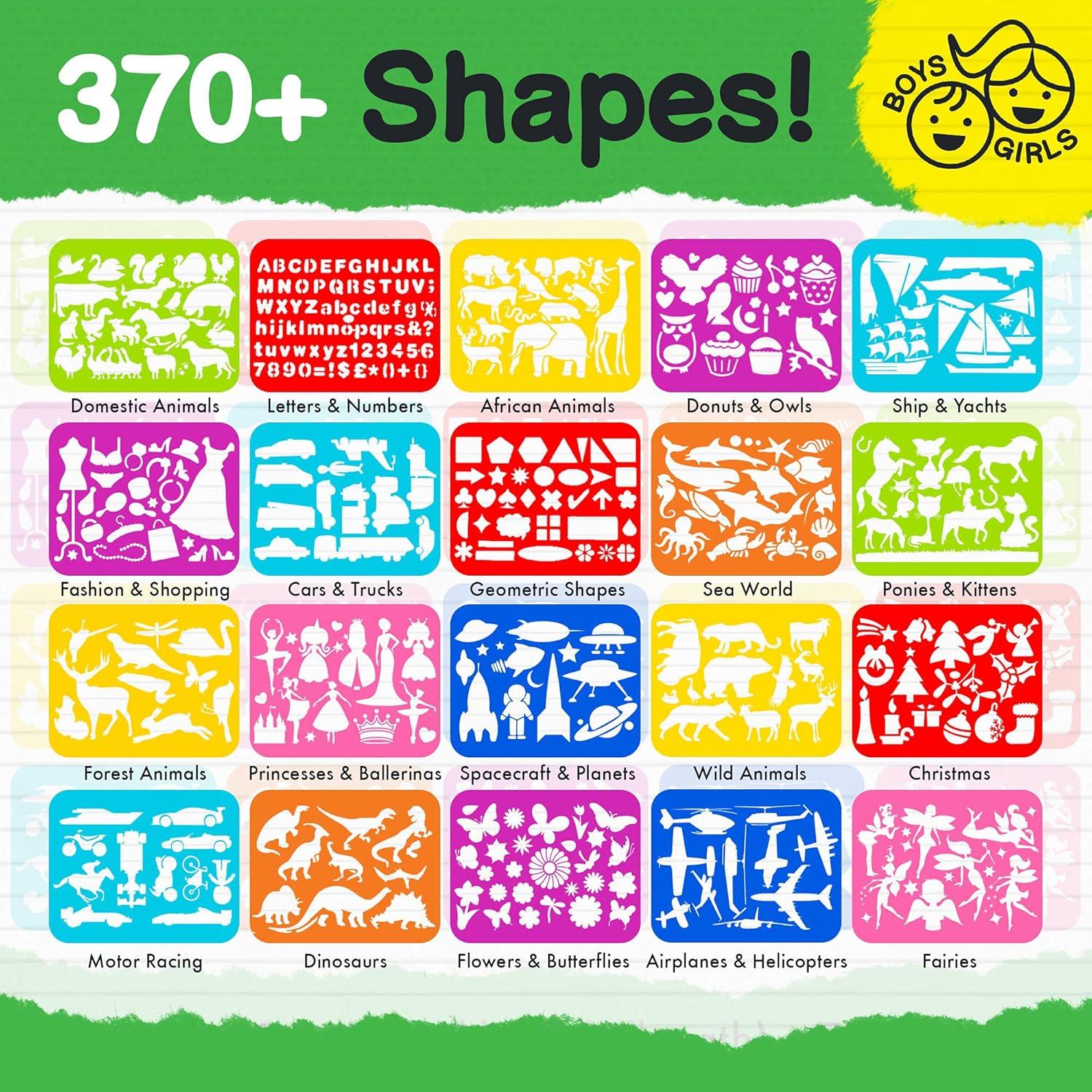 Kit de Plantillas de Dibujo Mimtom 60 Piezas para Niños