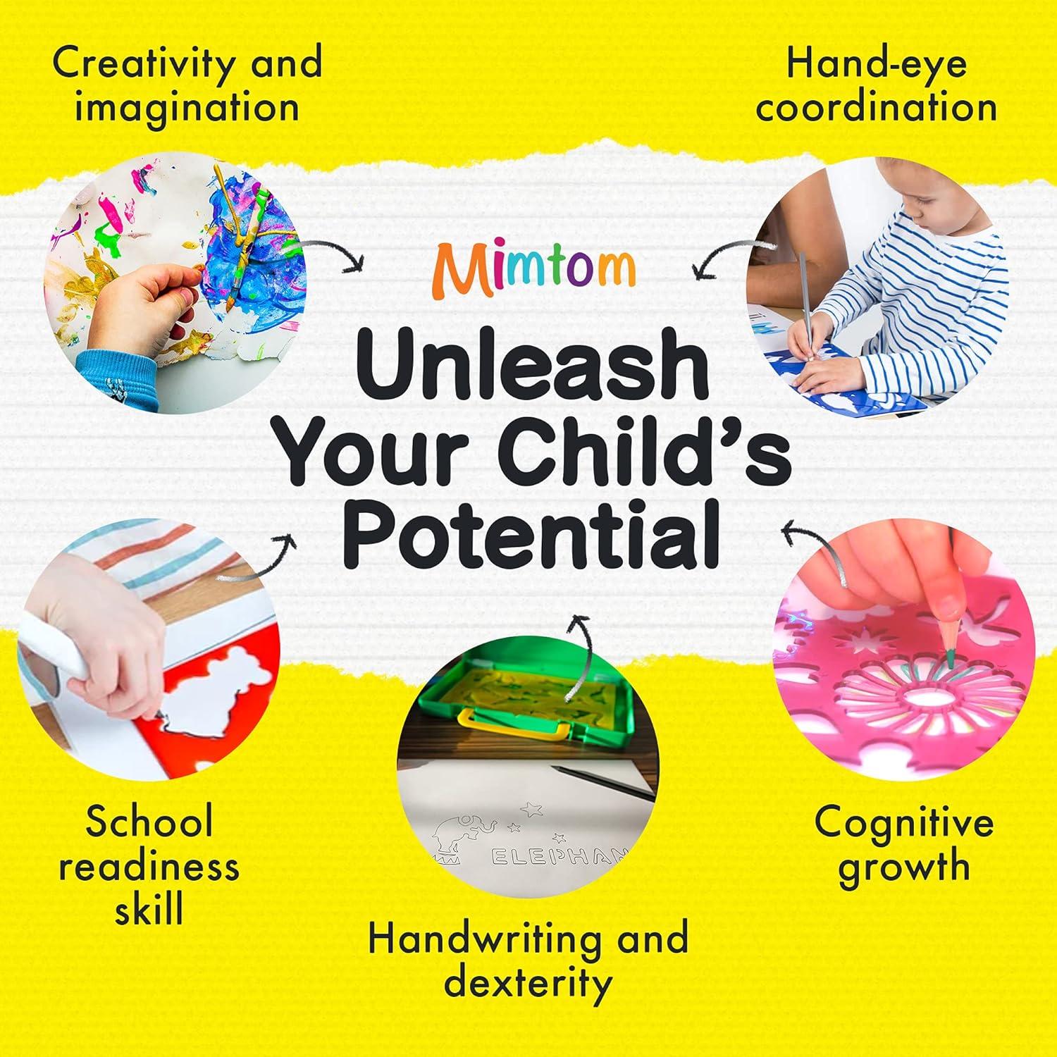 Kit de Plantillas de Dibujo Mimtom 60 Piezas para Niños