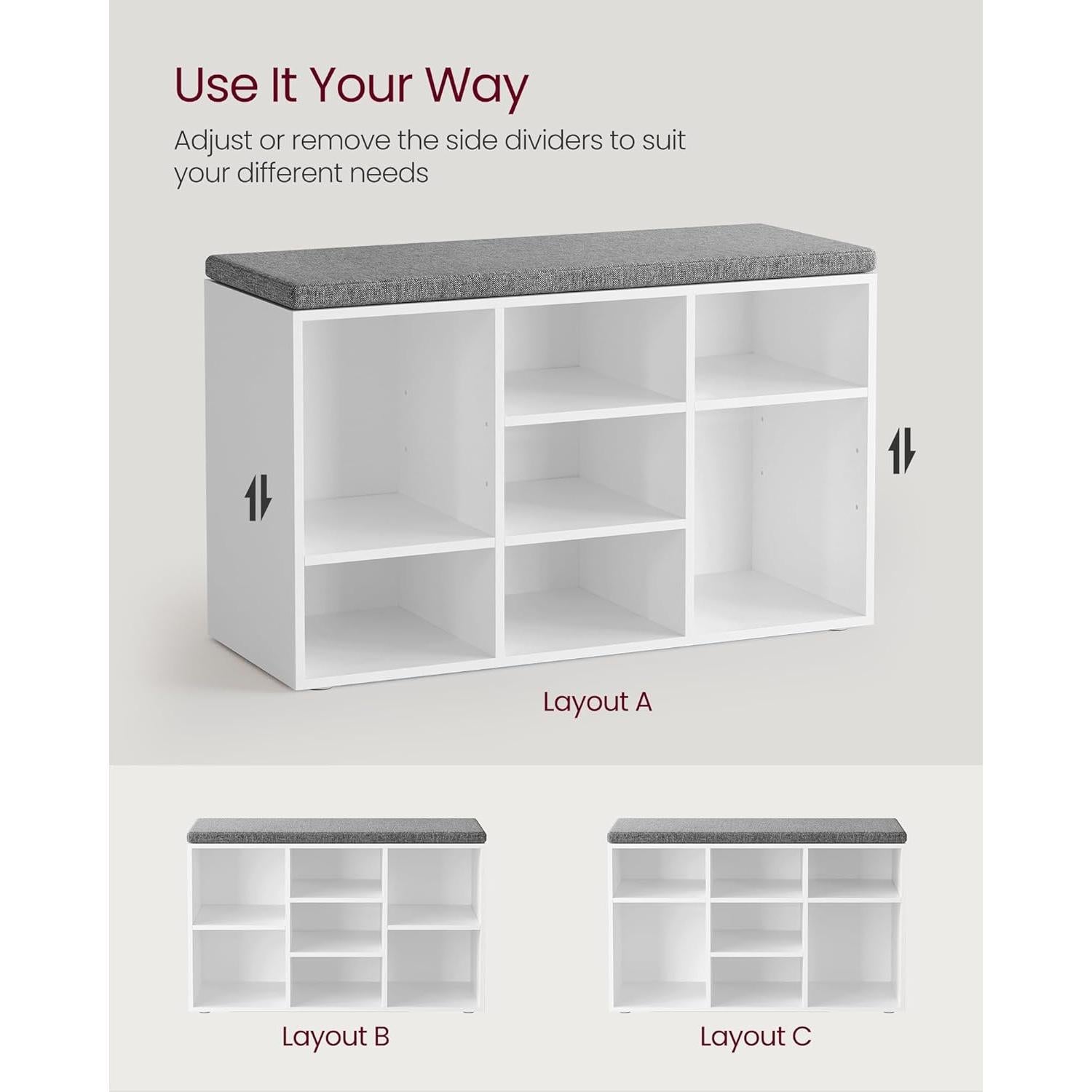 Banco de Almacenamiento VASAGLE CUSTOS 9 Compartimentos 48 cm