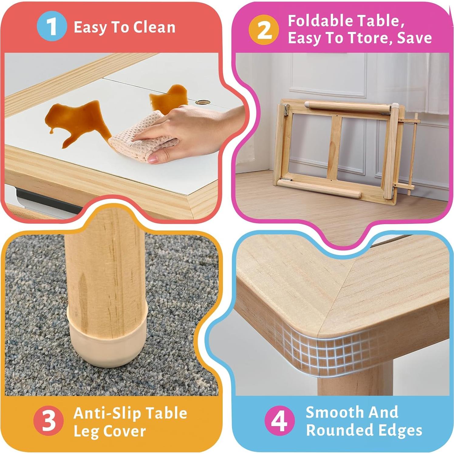 Mesa Sensorial Easyego KTCS-ETZ para Niños - Plegable con Contenedores