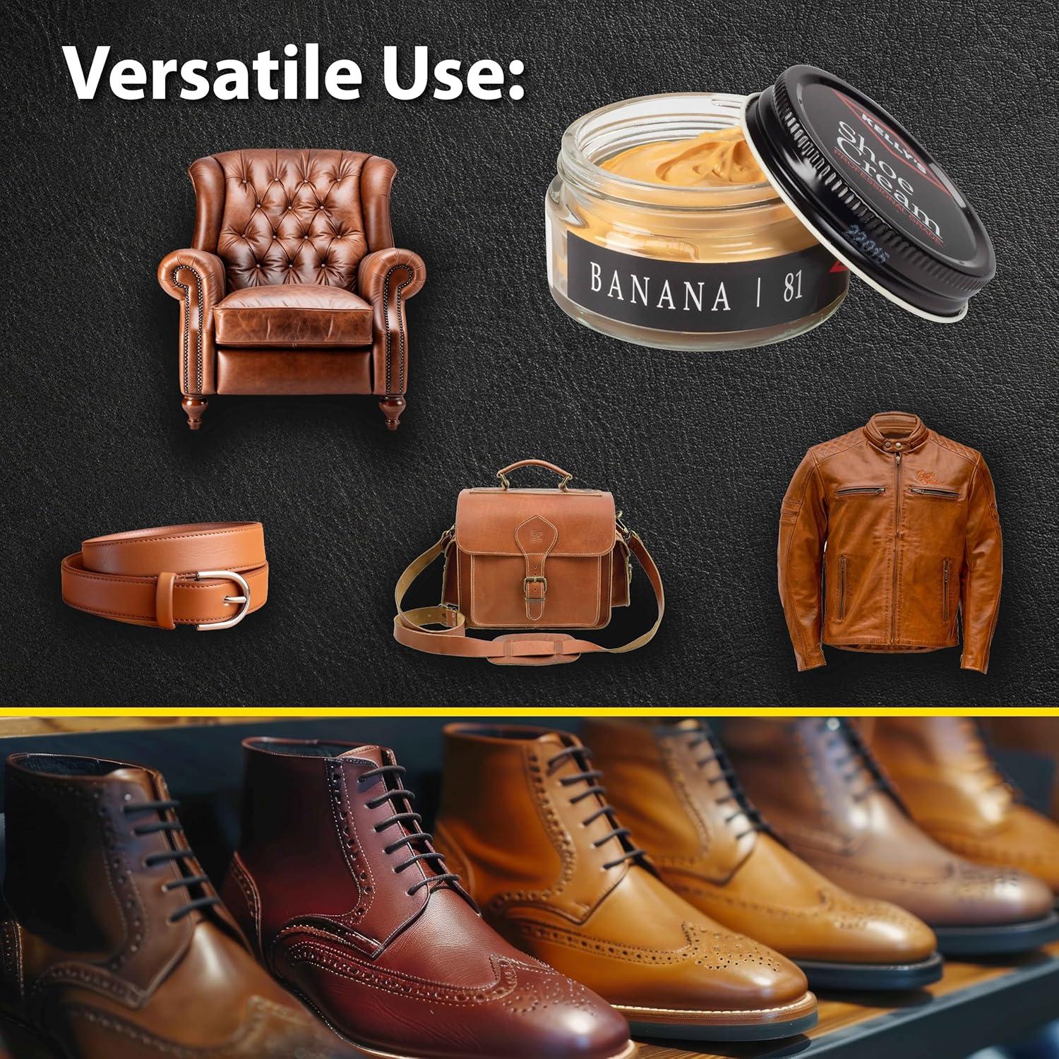 Pulimento de Zapatos Kelly 1.5 oz - Crema Profesional para Cuero Plátano