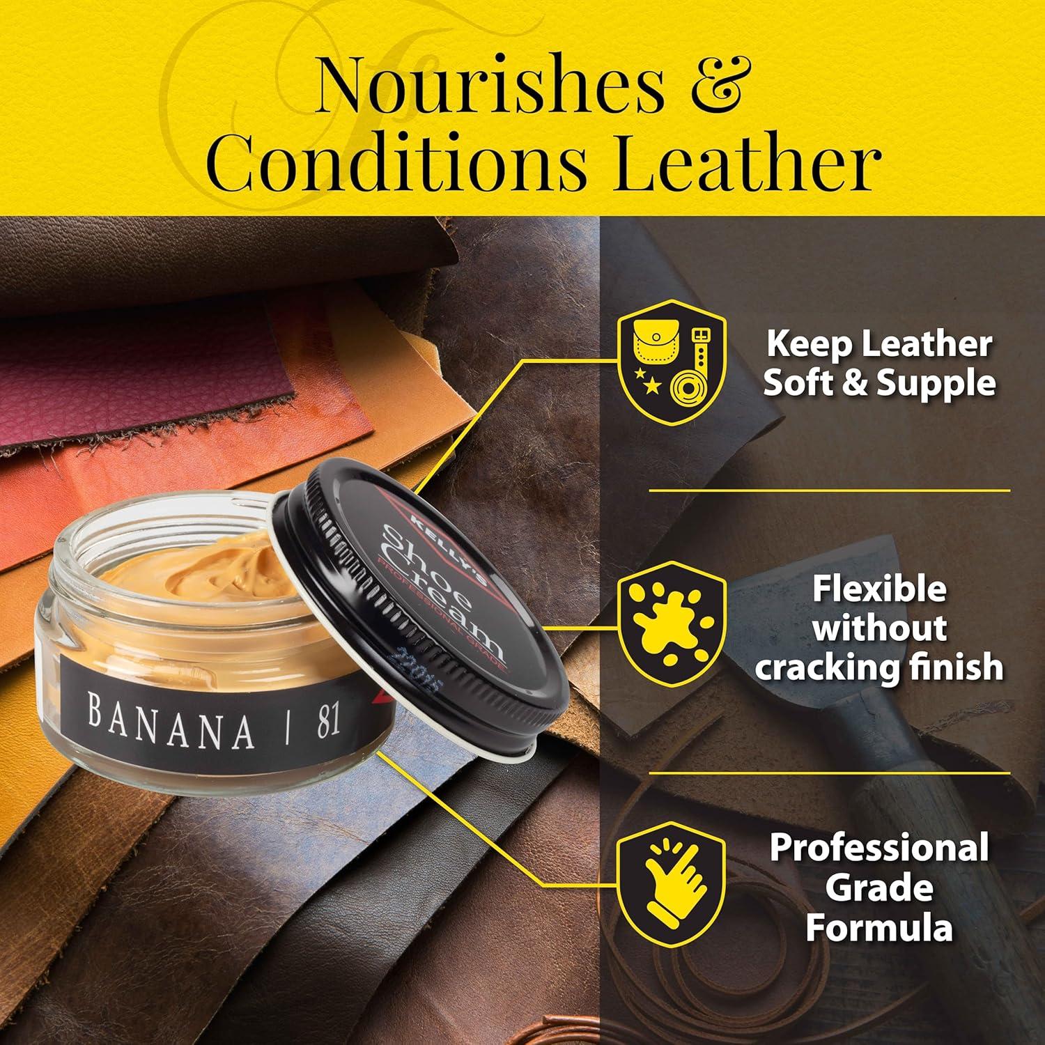 Pulimento de Zapatos Kelly 1.5 oz - Crema Profesional para Cuero Plátano